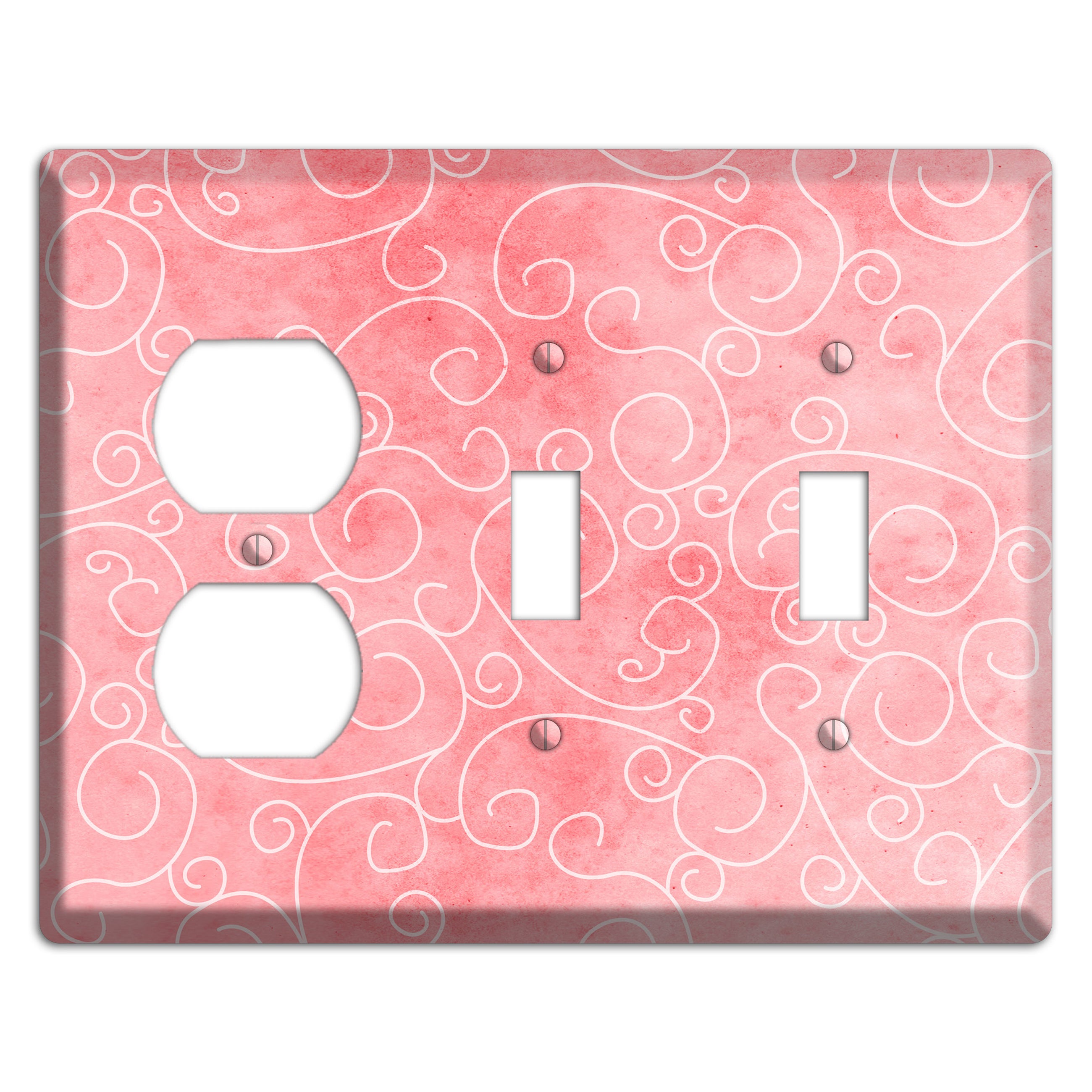 Azalea Soft Coral Duplex / 2 Toggle Wallplate