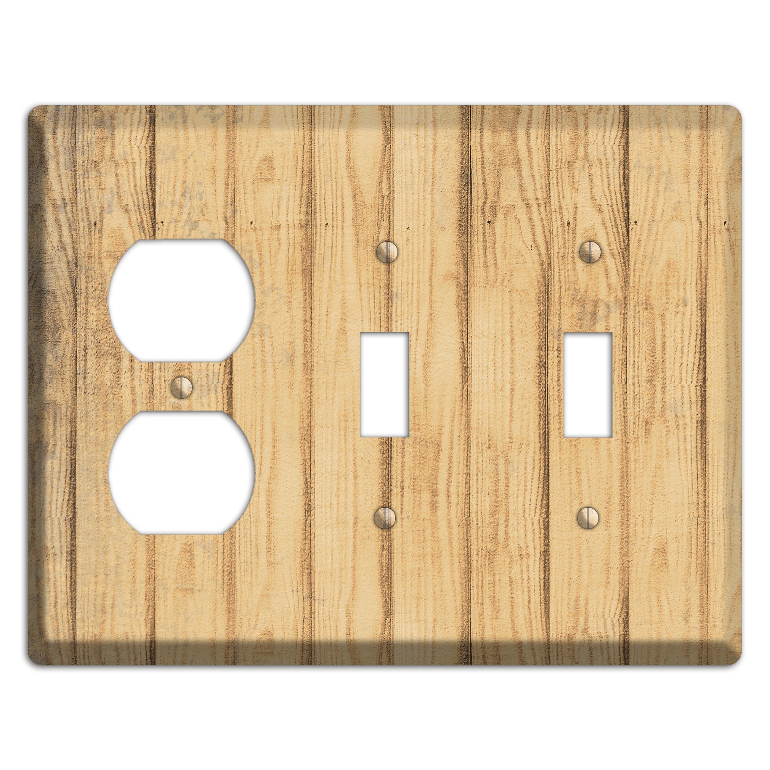 Twine Weathered Wood Duplex / 2 Toggle Wallplate