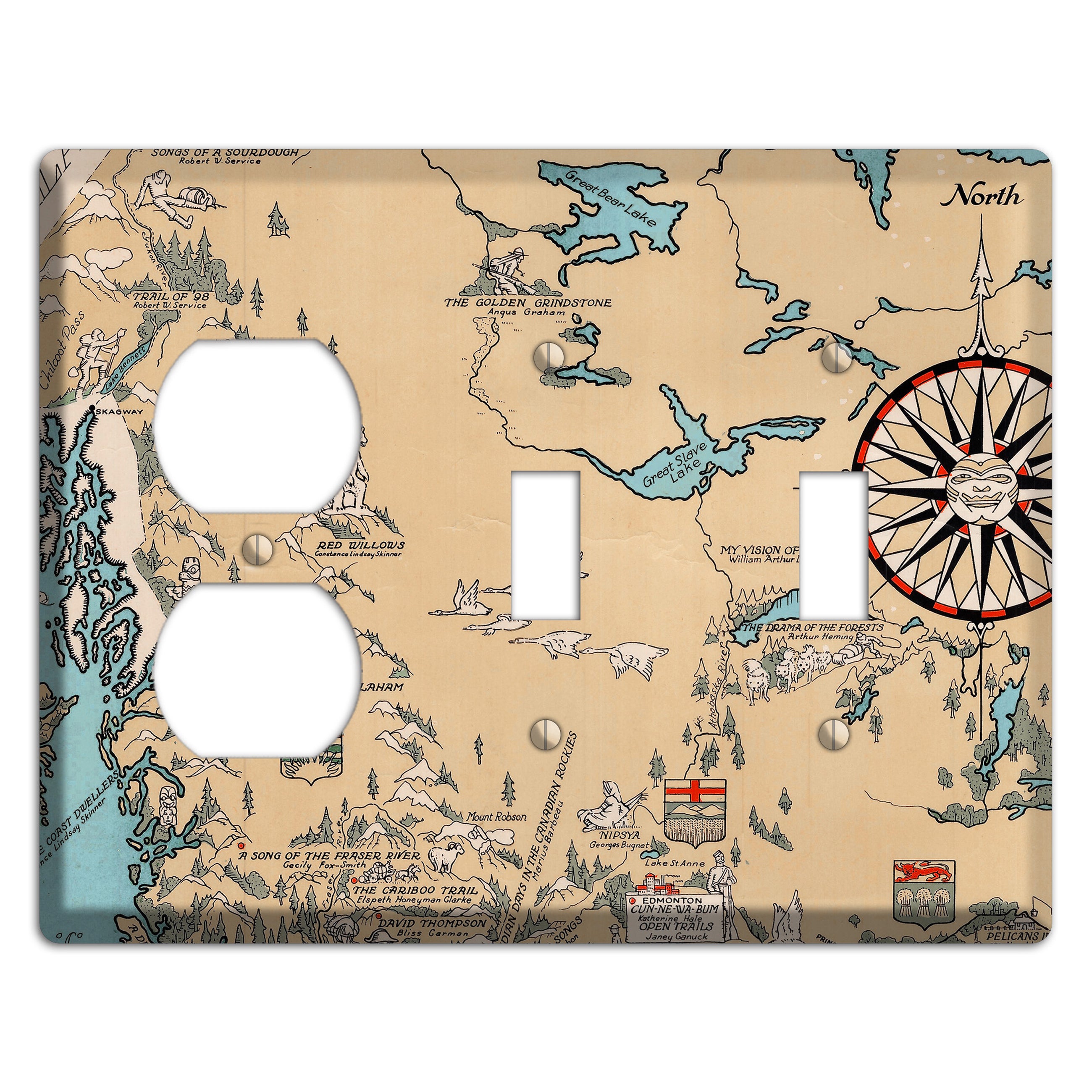 Map of Canada Duplex / 2 Toggle Wallplate