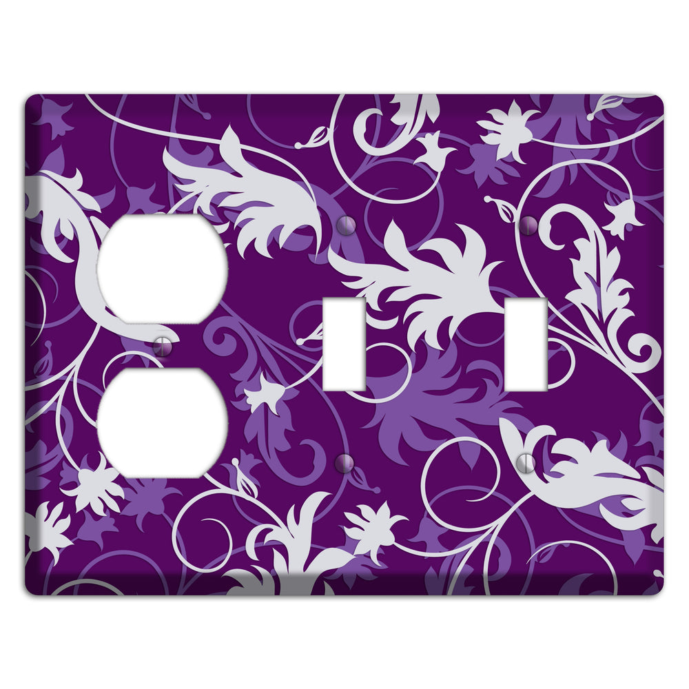 Purple Victorian Duplex / 2 Toggle Wallplate