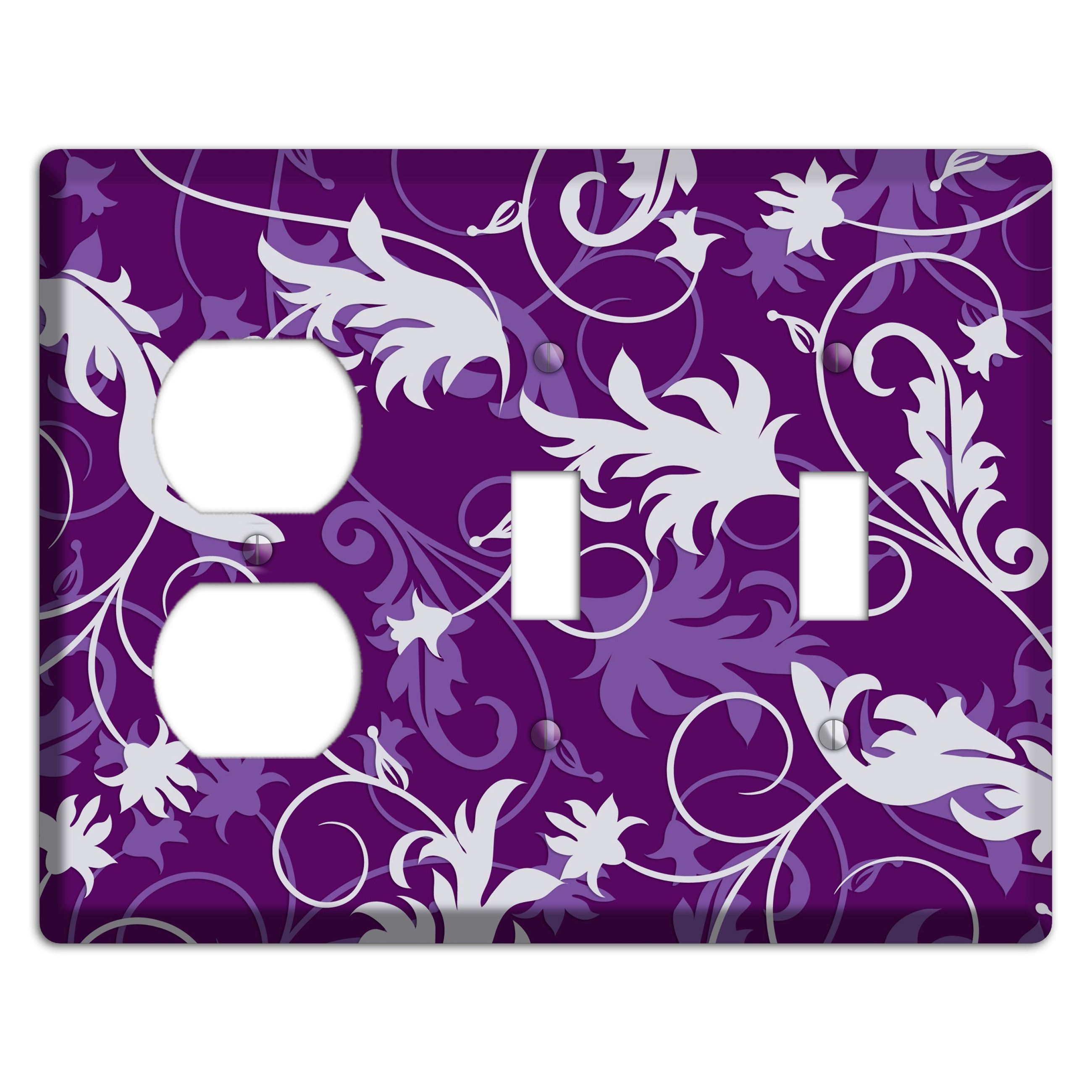 Purple Victorian Duplex / 2 Toggle Wallplate