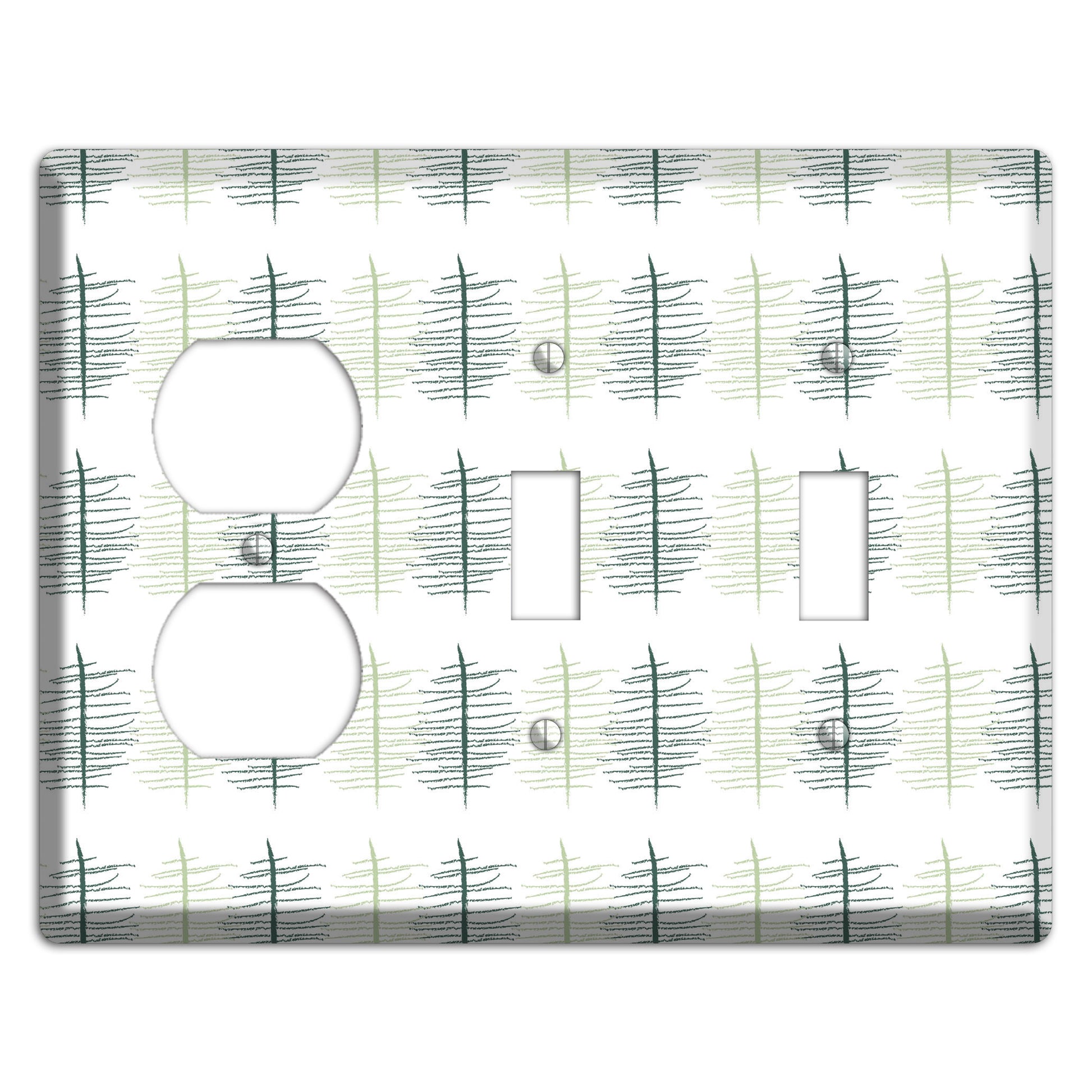 Leaves Style B Duplex / 2 Toggle Wallplate