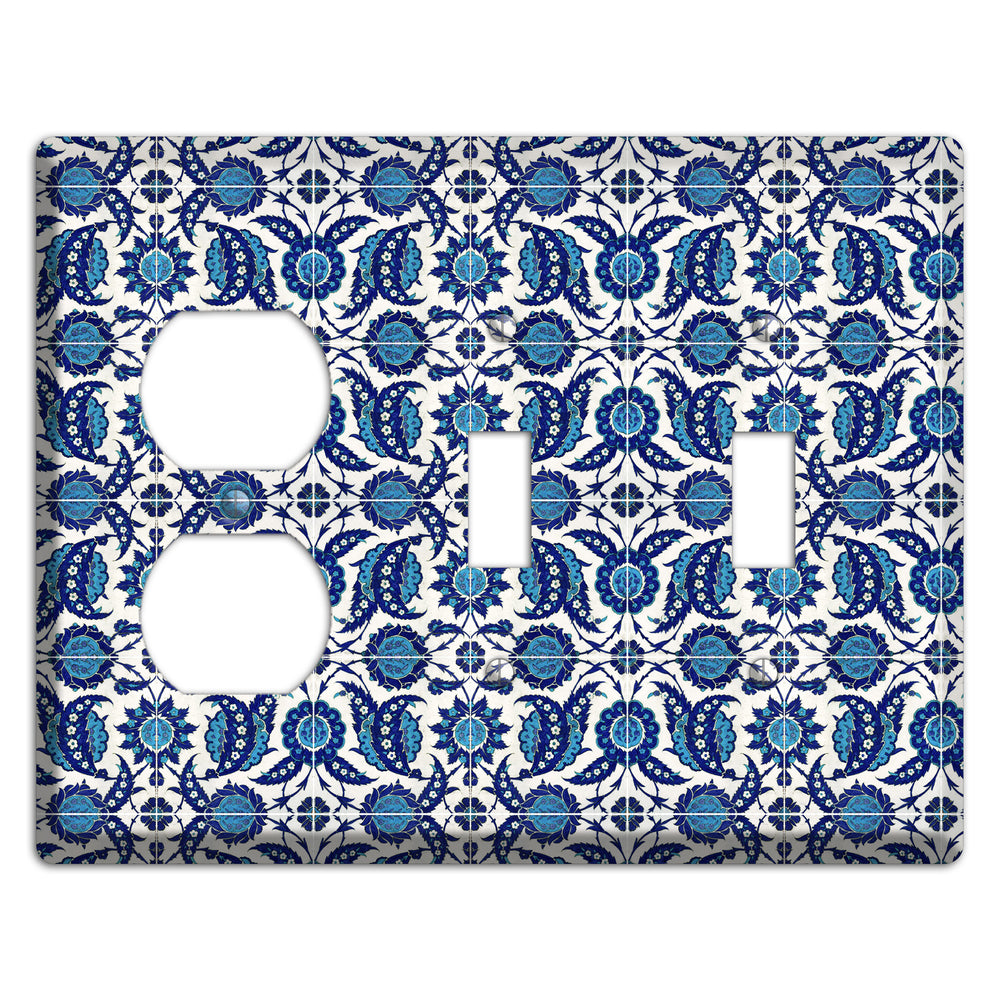Ornate Paisley Tile Duplex / 2 Toggle Wallplate