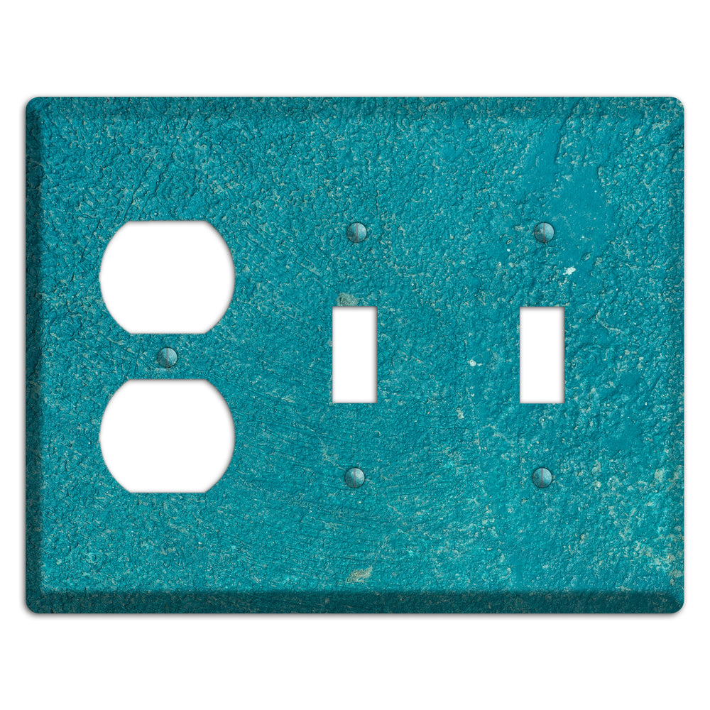 Teal concrete Duplex / 2 Toggle Wallplate