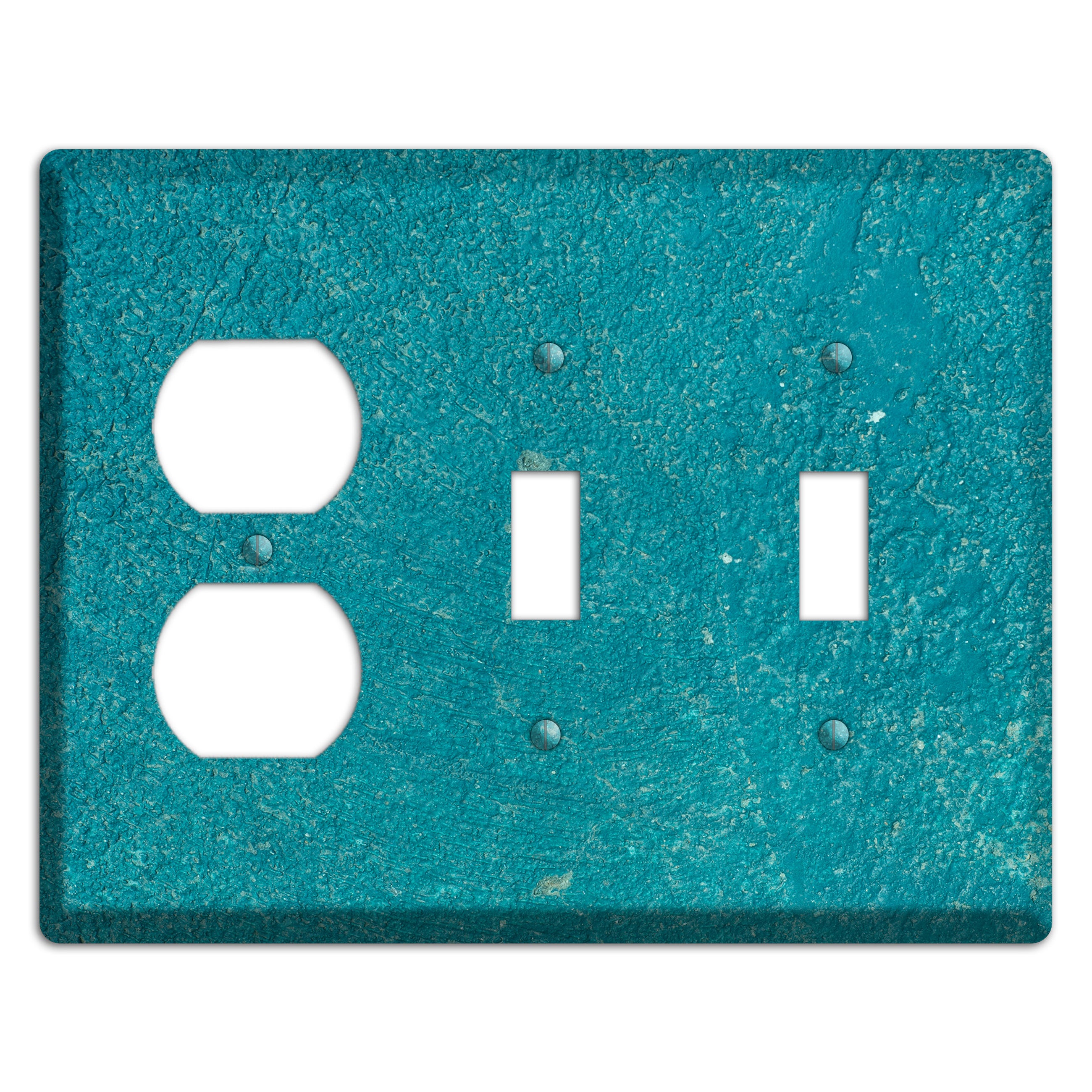 Teal concrete Duplex / 2 Toggle Wallplate
