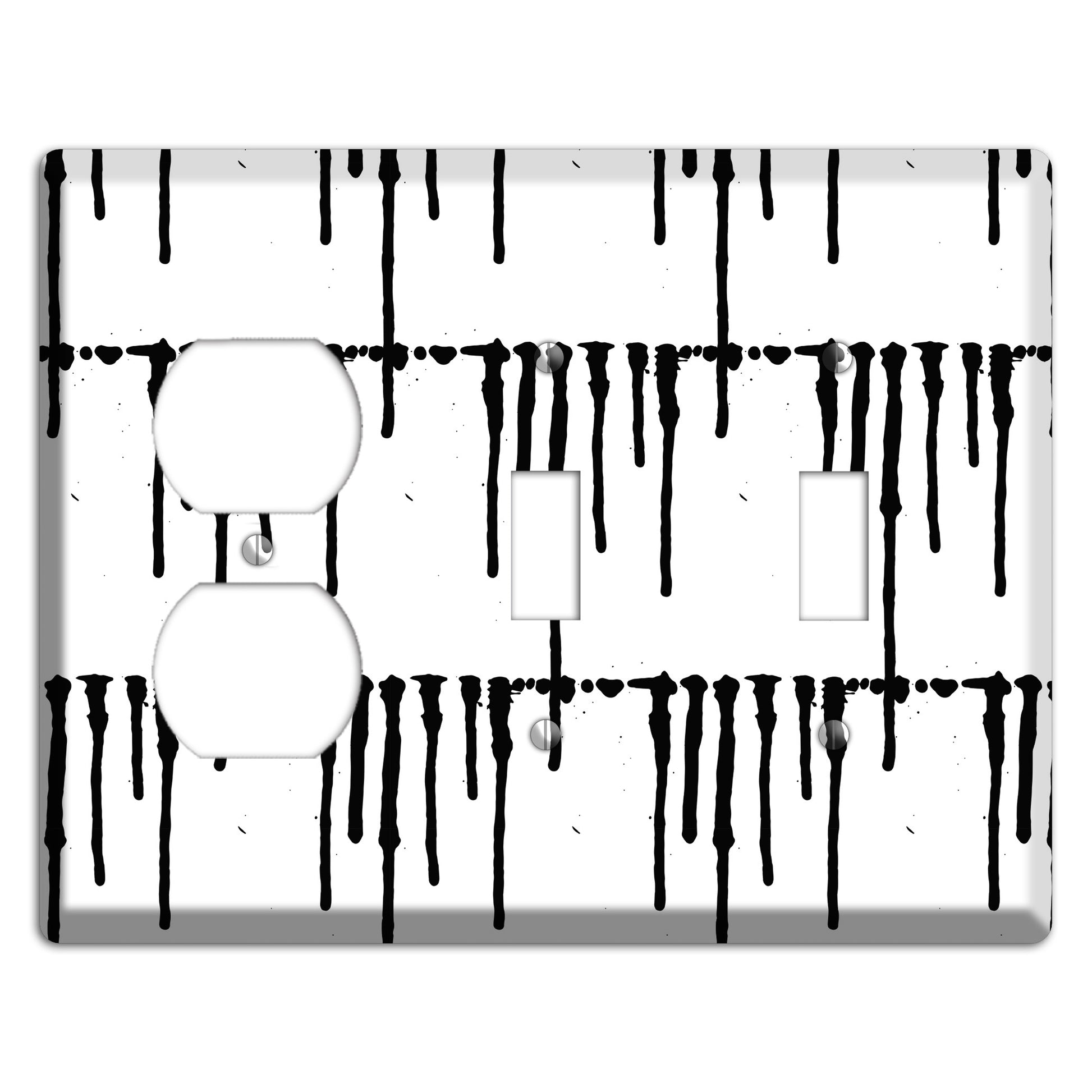 Ink Brushstrokes 7 Duplex / 2 Toggle Wallplate