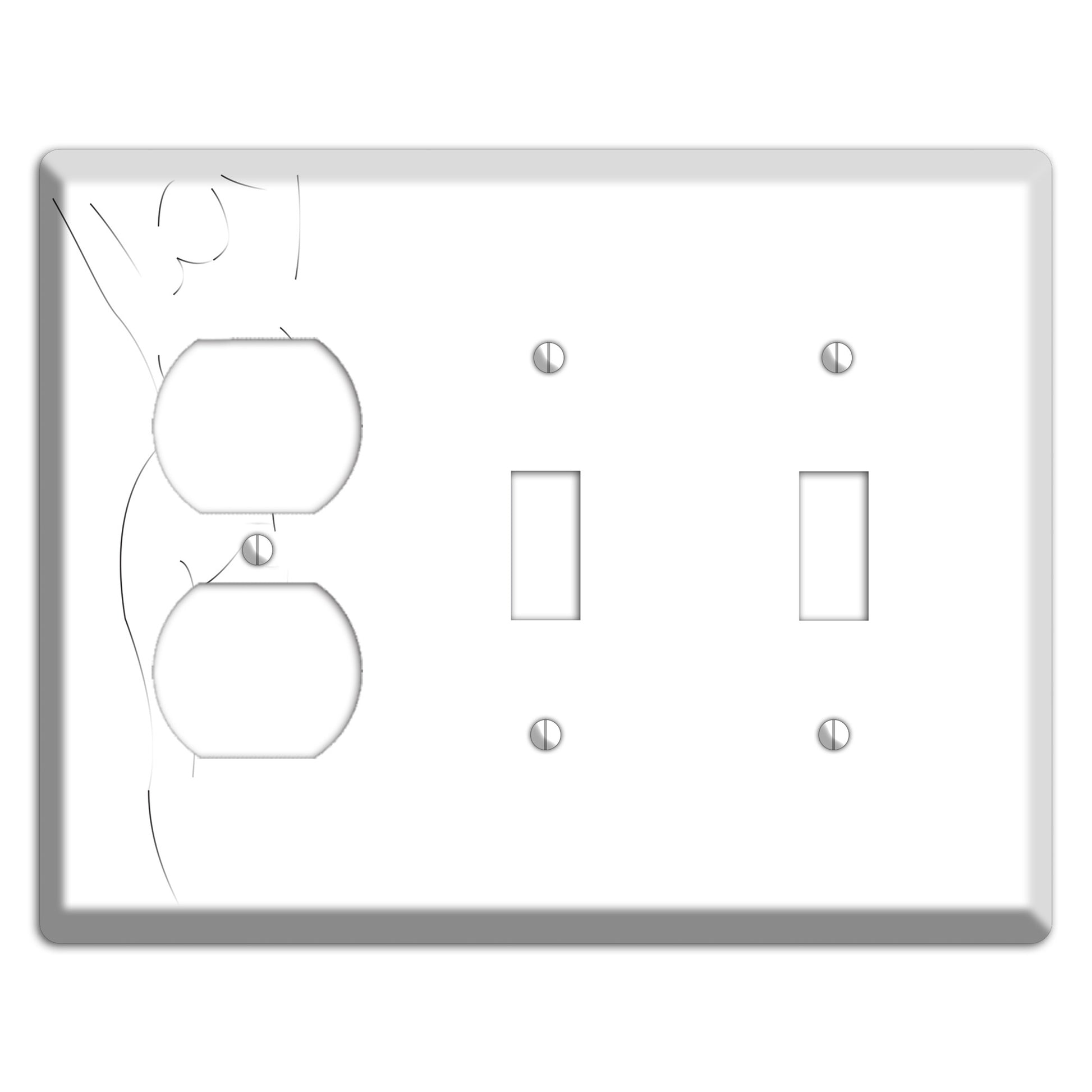 Abstract Nude Duplex / 2 Toggle Wallplate