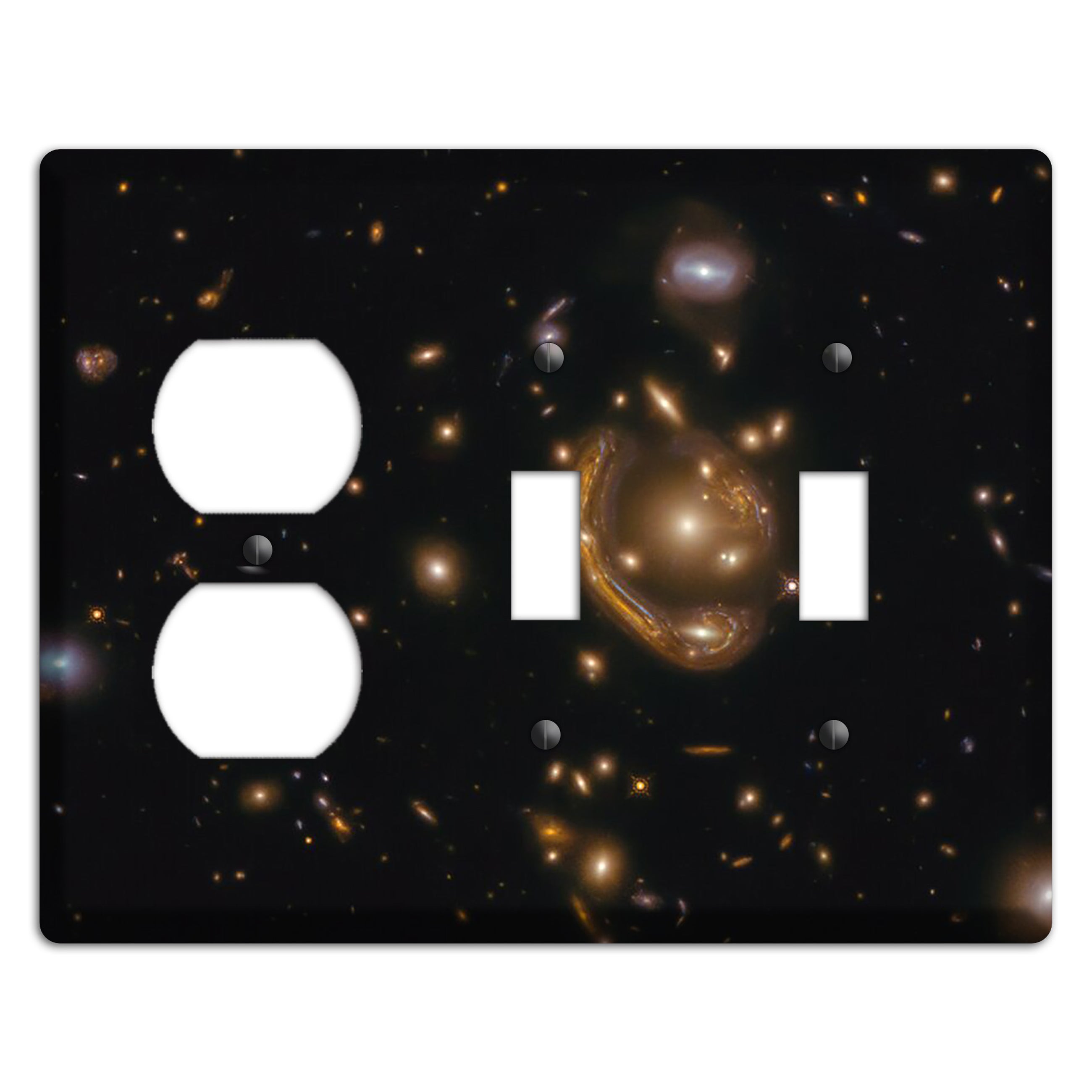 Rings of Relativity Duplex / 2 Toggle Wallplate