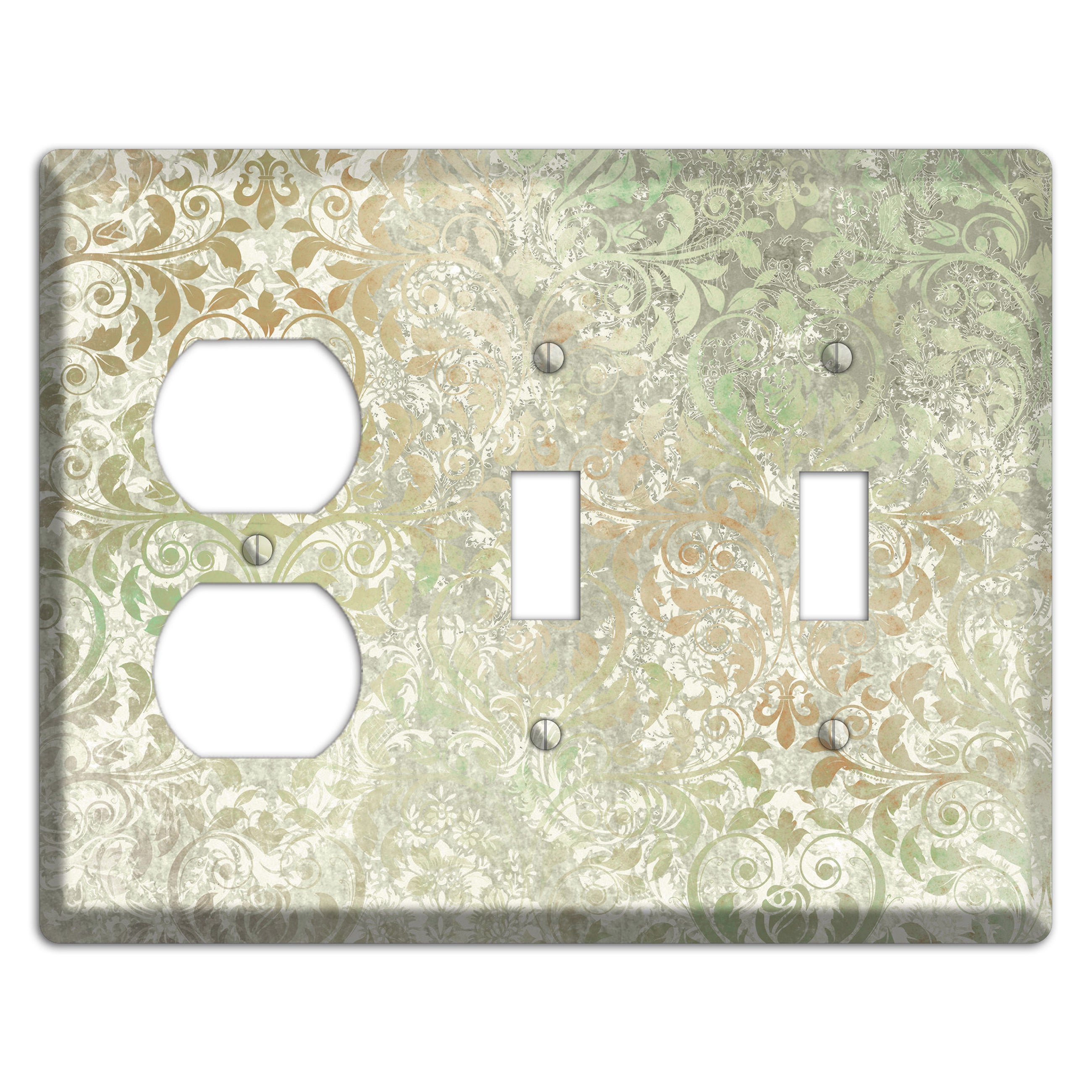 Tana Whimsical Damask Duplex / 2 Toggle Wallplate