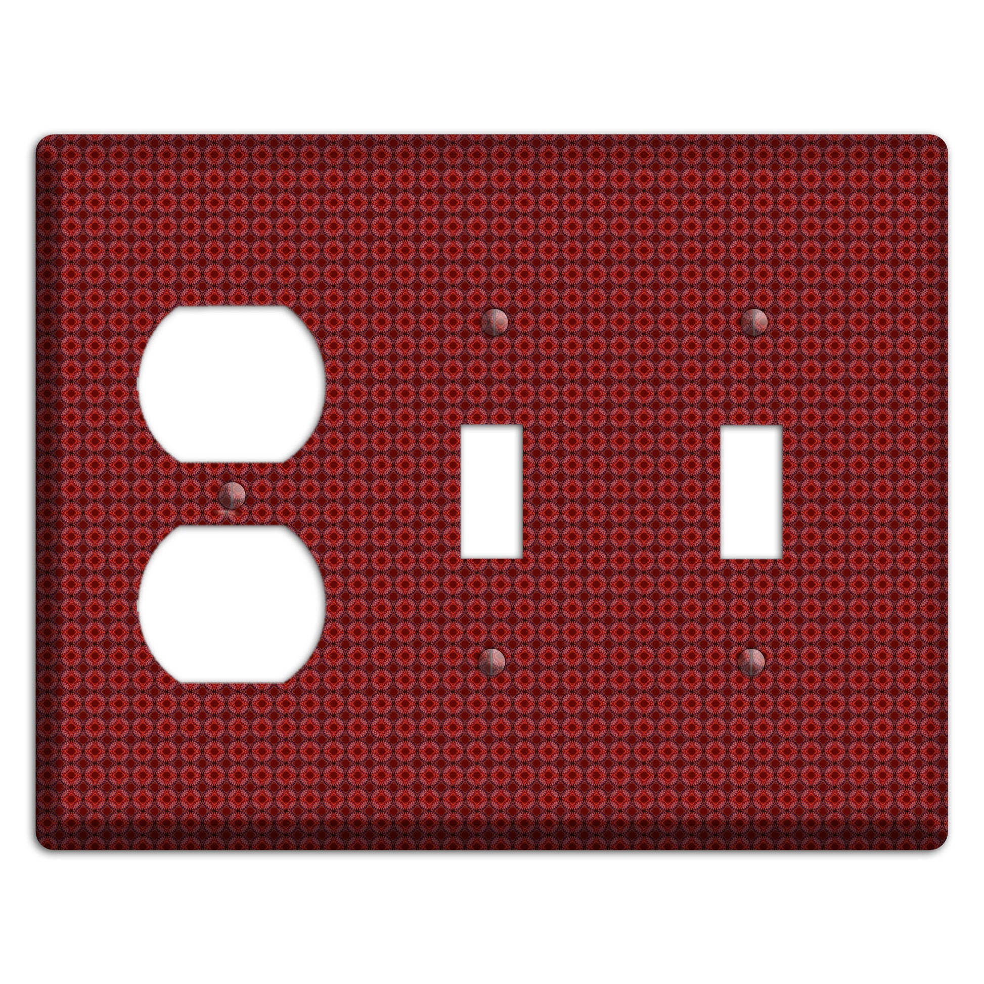 Multi Red Tiled Foulard Duplex / 2 Toggle Wallplate