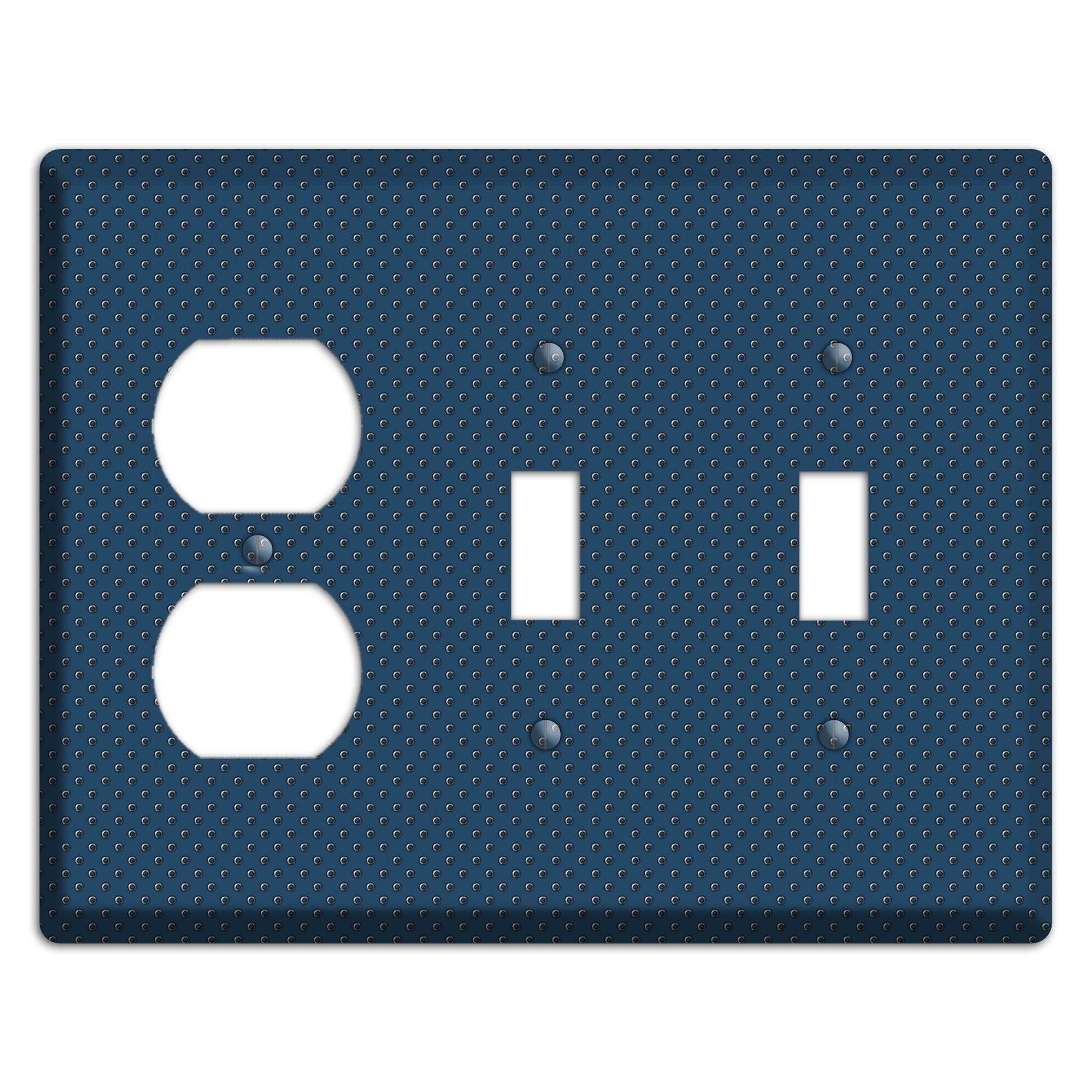Blue Small Dots Duplex / 2 Toggle Wallplate