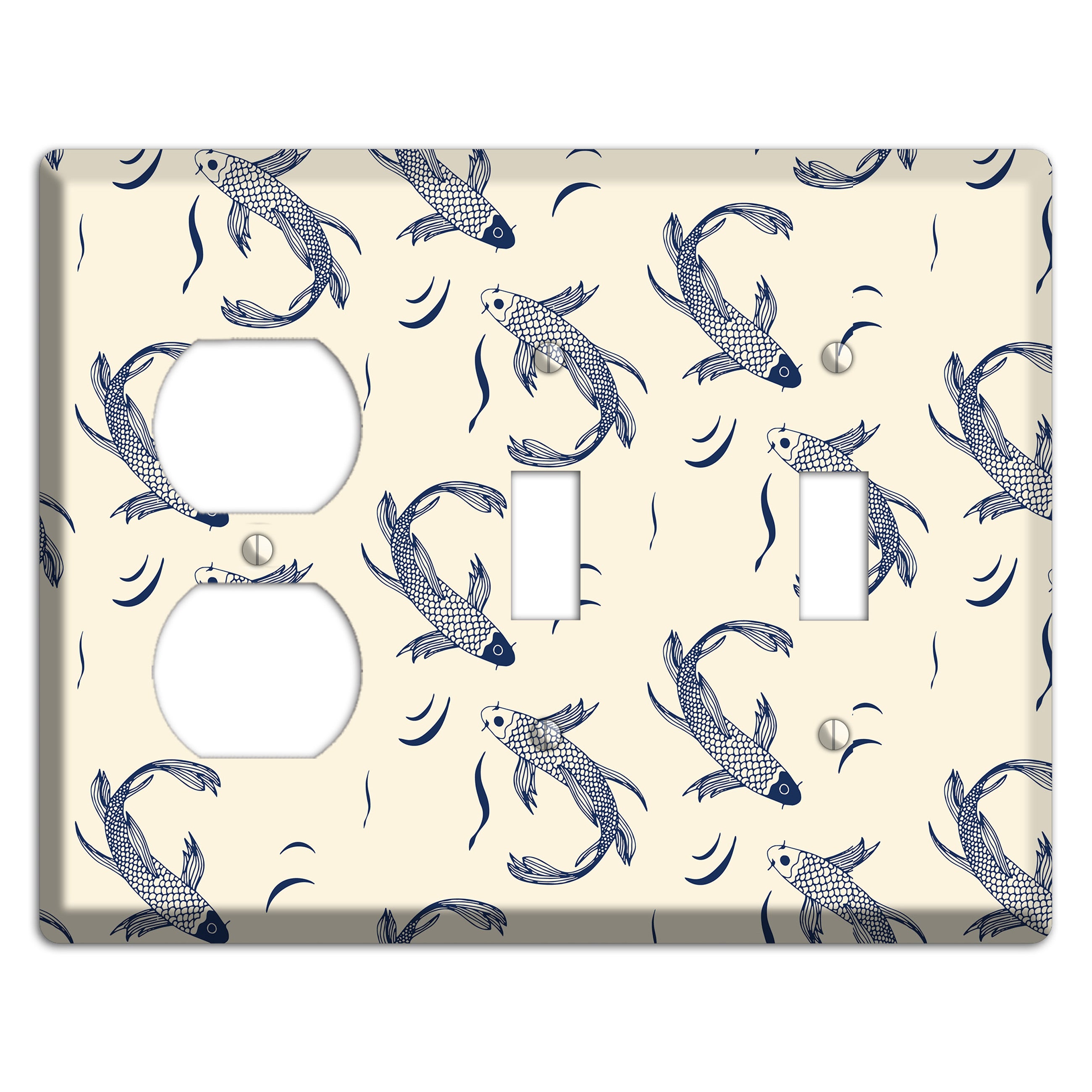 Koi Pond 1 Duplex / 2 Toggle Wallplate