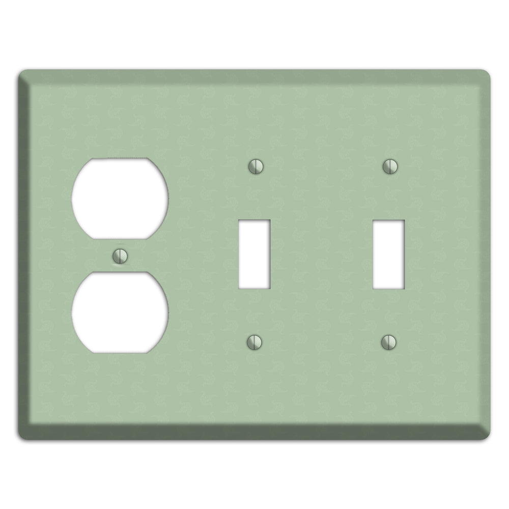 Sage Tiny Cartouche Duplex / 2 Toggle Wallplate