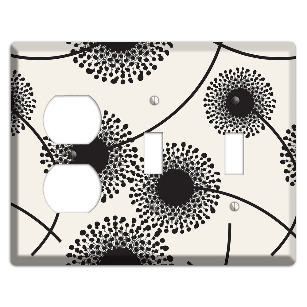 Simple Dandelion Duplex / 2 Toggle Wallplate