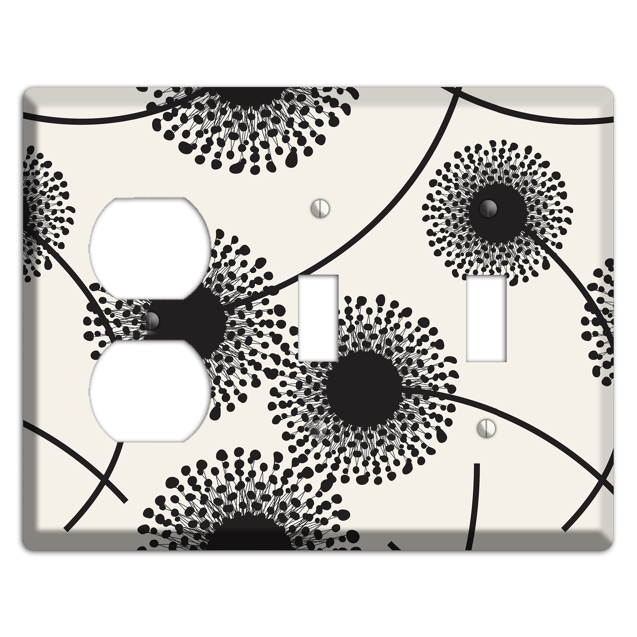 Simple Dandelion Duplex / 2 Toggle Wallplate