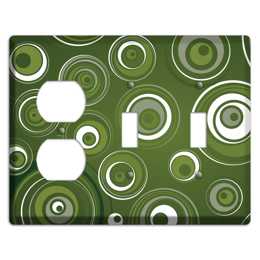 Green Circles Duplex / 2 Toggle Wallplate
