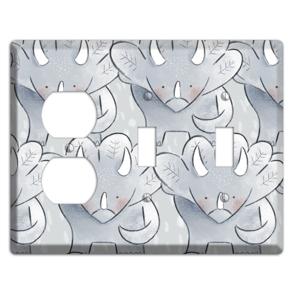 Triceratops Duplex / 2 Toggle Wallplate