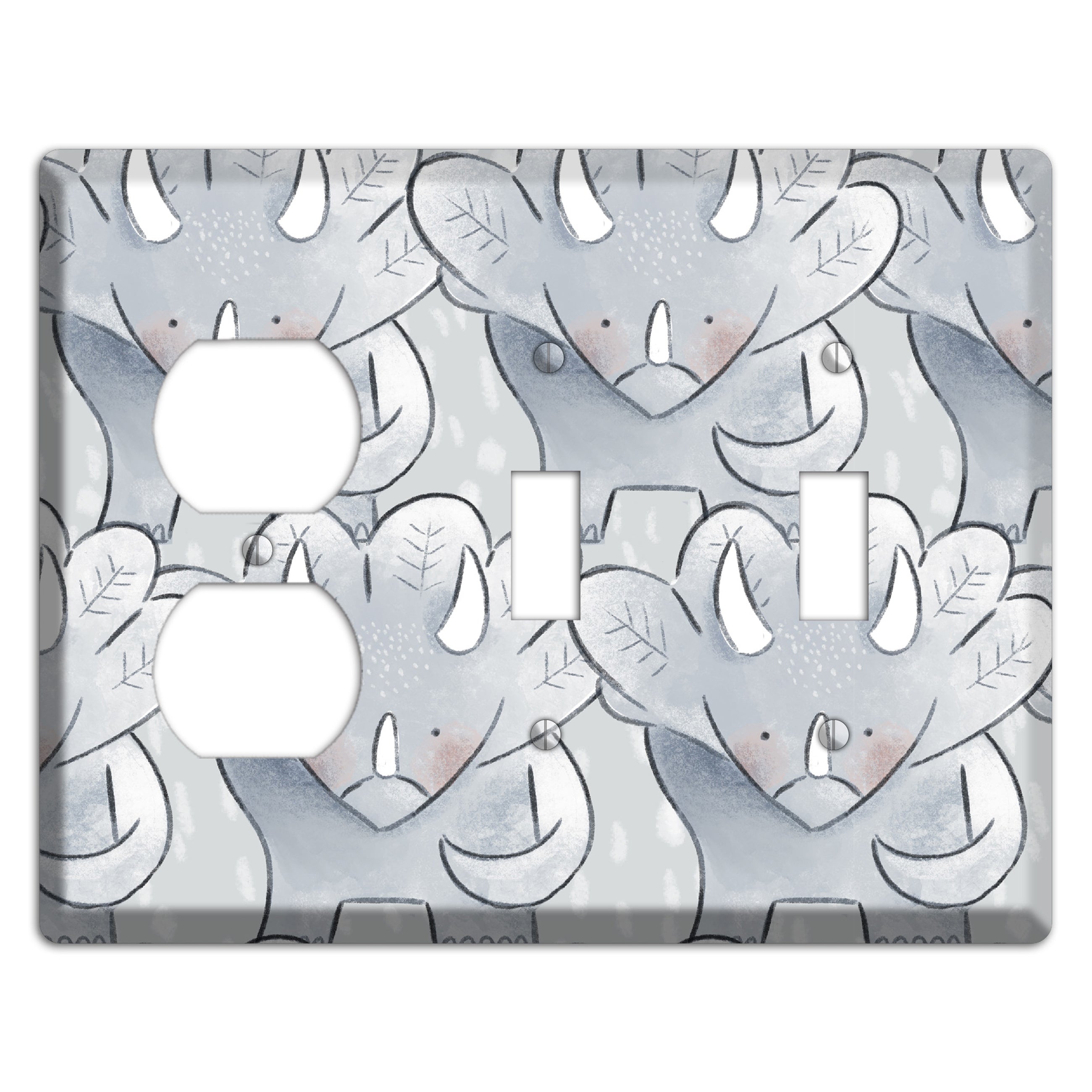 Triceratops Duplex / 2 Toggle Wallplate