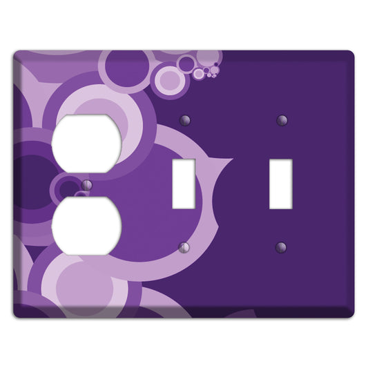 Purple Circles Duplex / 2 Toggle Wallplate