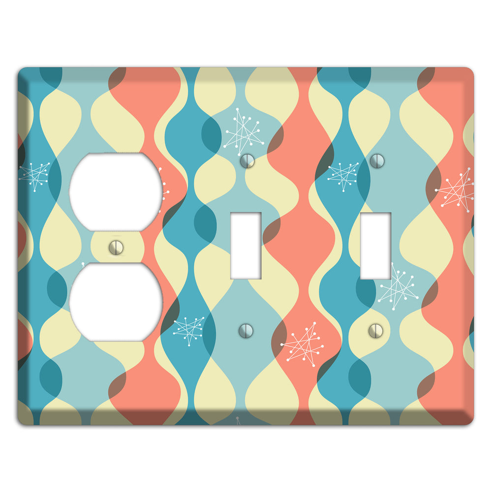 Mid Century Curves Duplex / 2 Toggle Wallplate