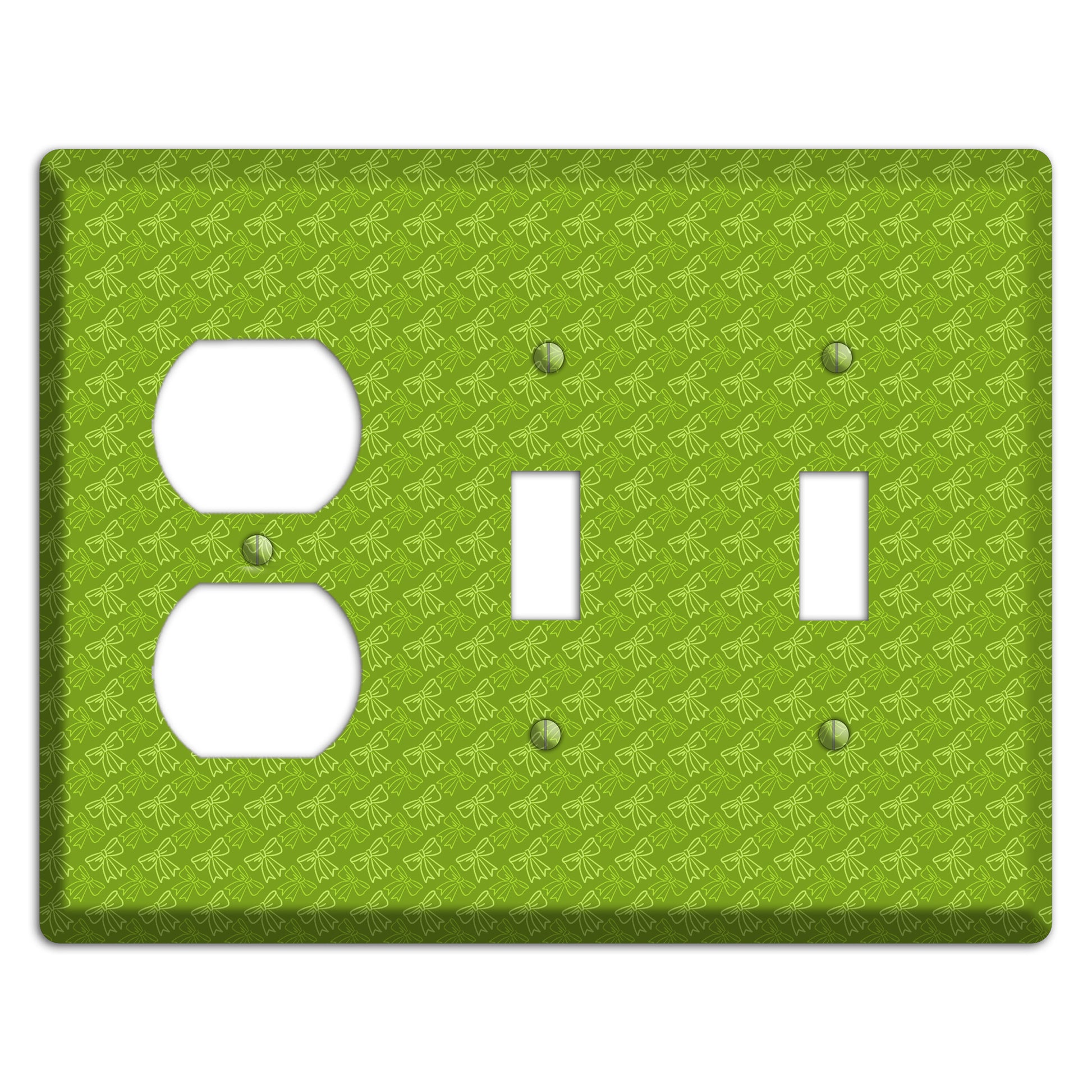 Grey Umber Mustard Dusty Blue Leaf Contour Duplex / 2 Toggle Wallplate