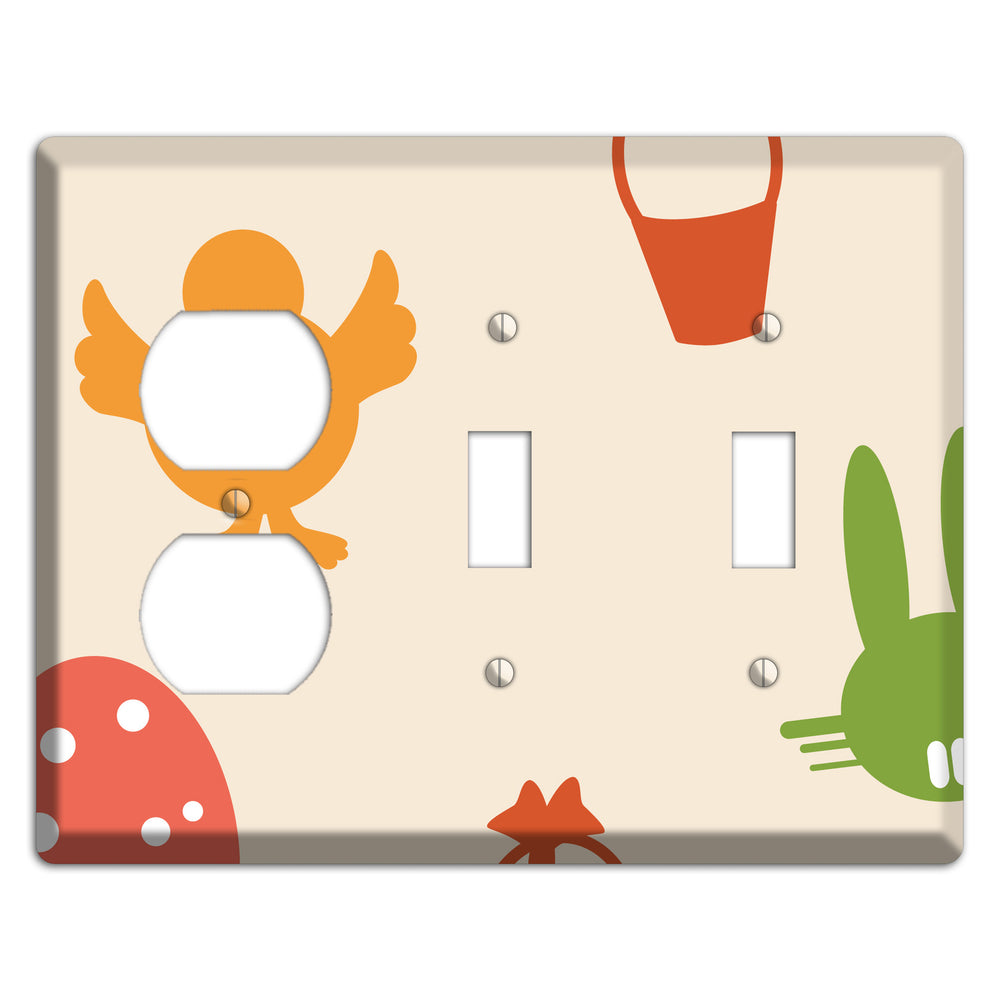 Yellow Chick Duplex / 2 Toggle Wallplate