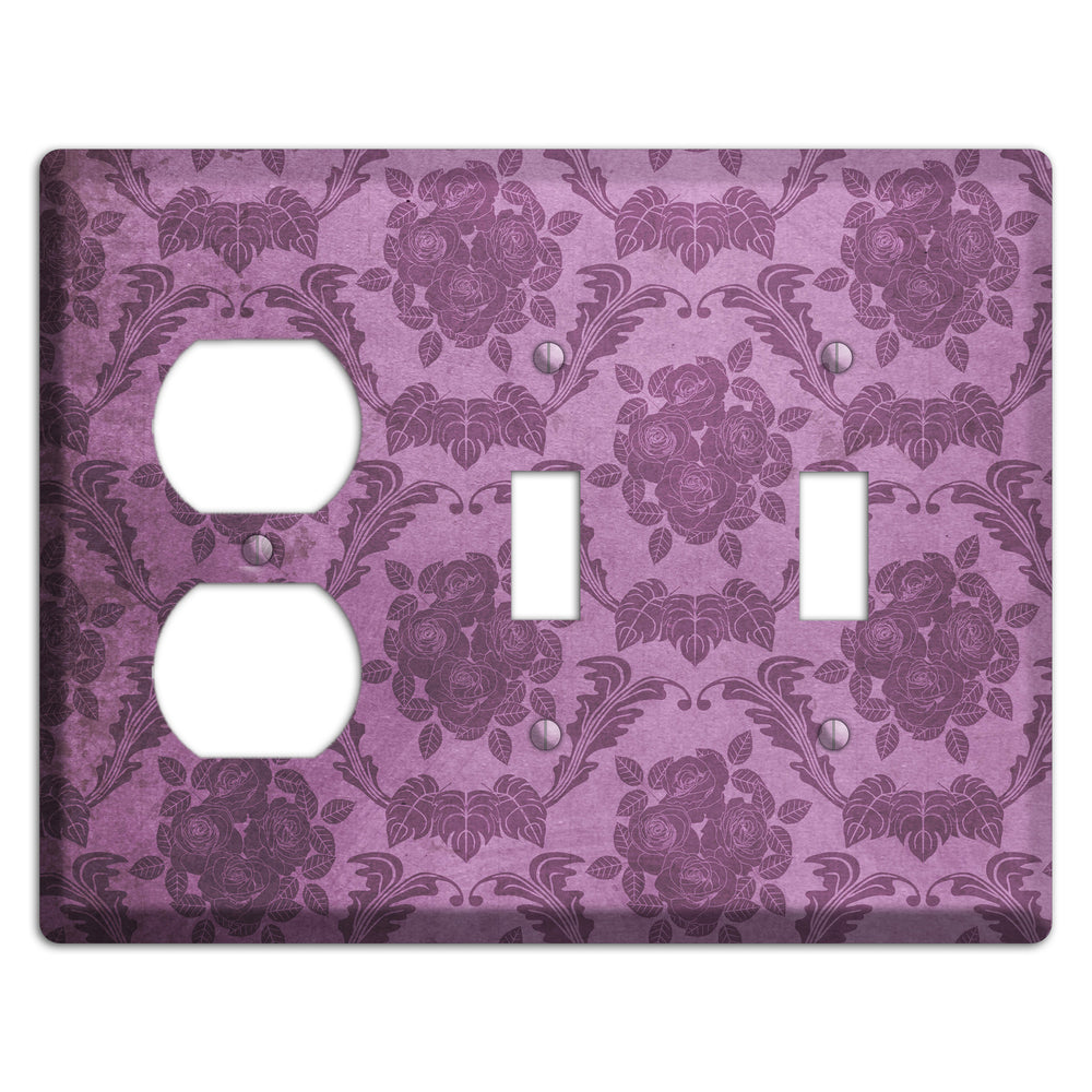 Bouquet Vintage Rose Damask Duplex / 2 Toggle Wallplate