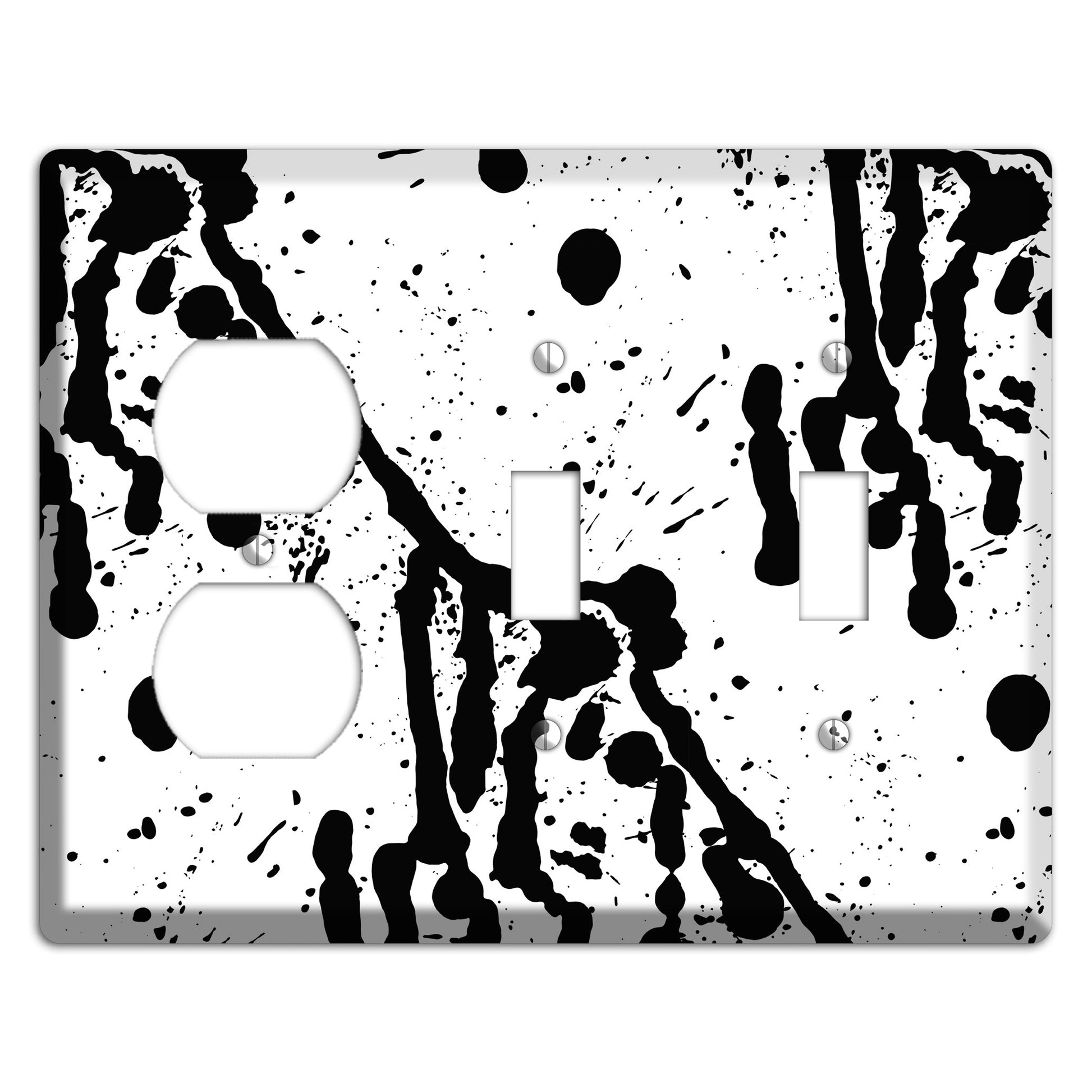 Ink Drips 10 Duplex / 2 Toggle Wallplate