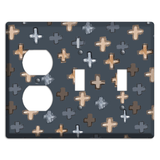Navy Plus Signs Duplex / 2 Toggle Wallplate