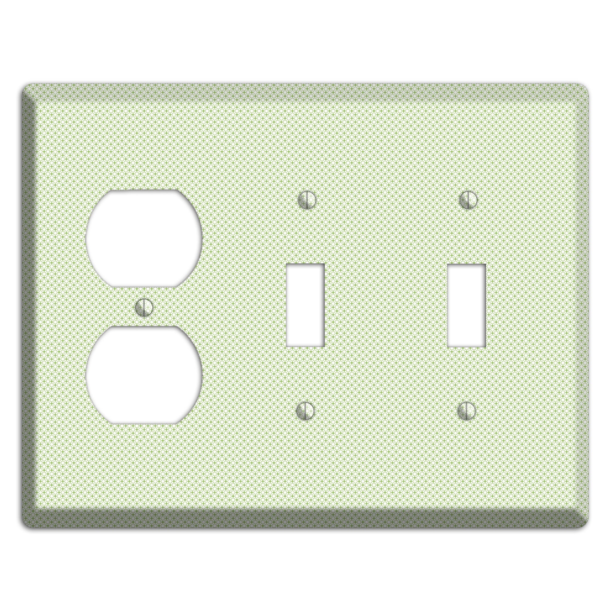 Light Green Tiny Geometric Duplex / 2 Toggle Wallplate