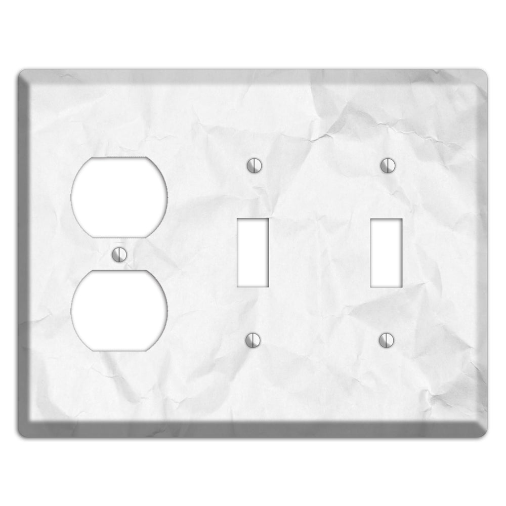 Seashell Crinkled Paper Duplex / 2 Toggle Wallplate
