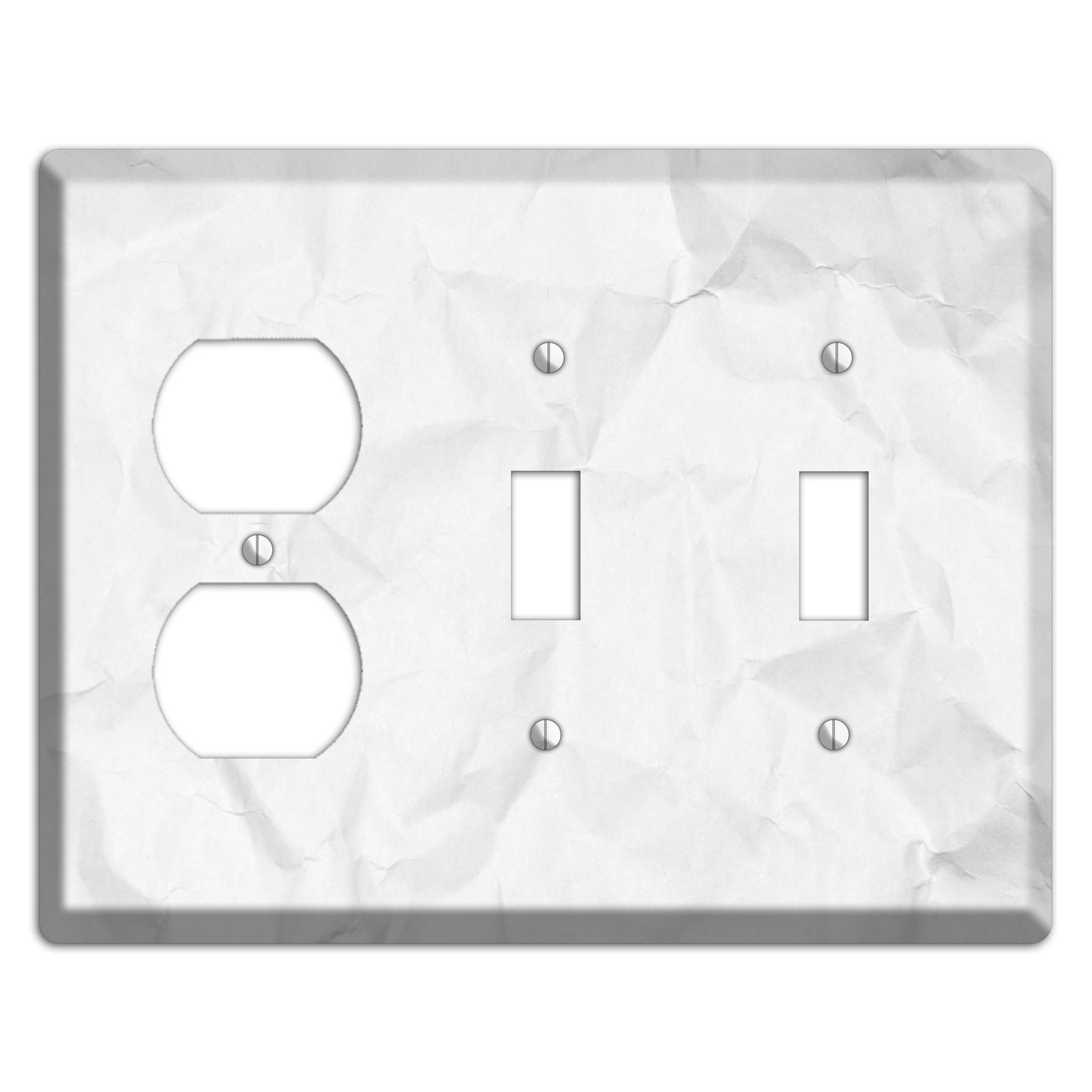Seashell Crinkled Paper Duplex / 2 Toggle Wallplate