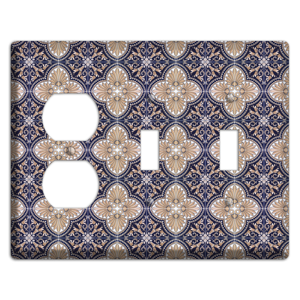 Tavira Tiles 4 Duplex / 2 Toggle Wallplate