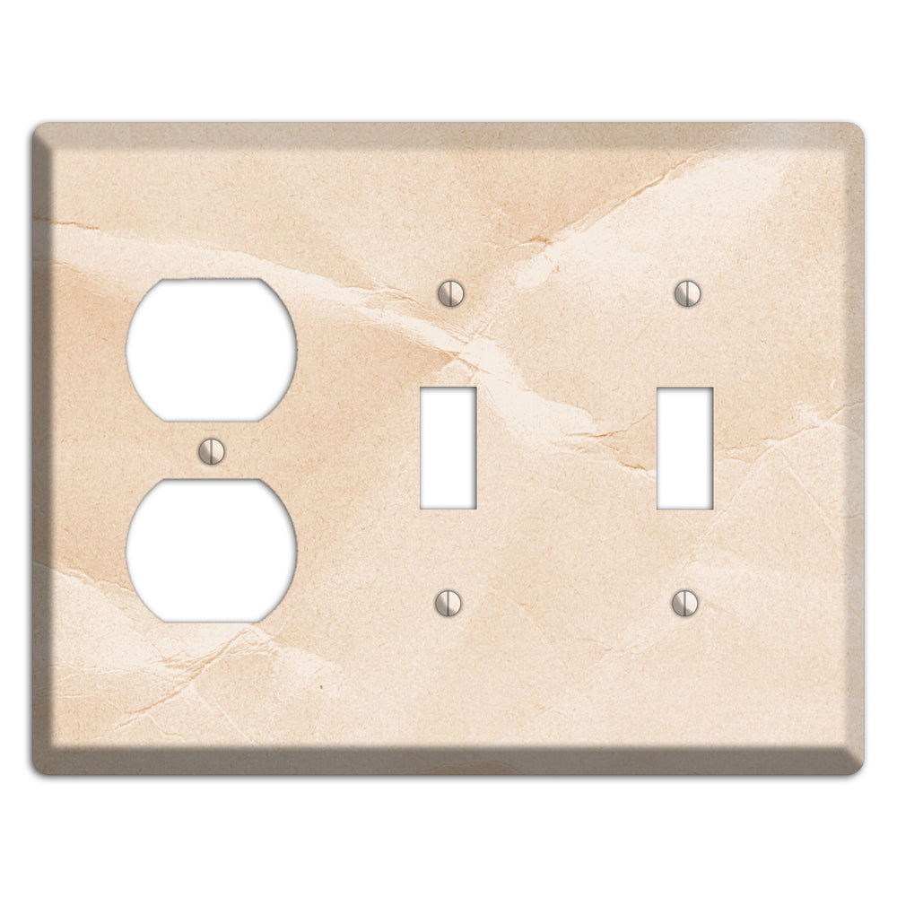 Almond Neutral Texture Duplex / 2 Toggle Wallplate
