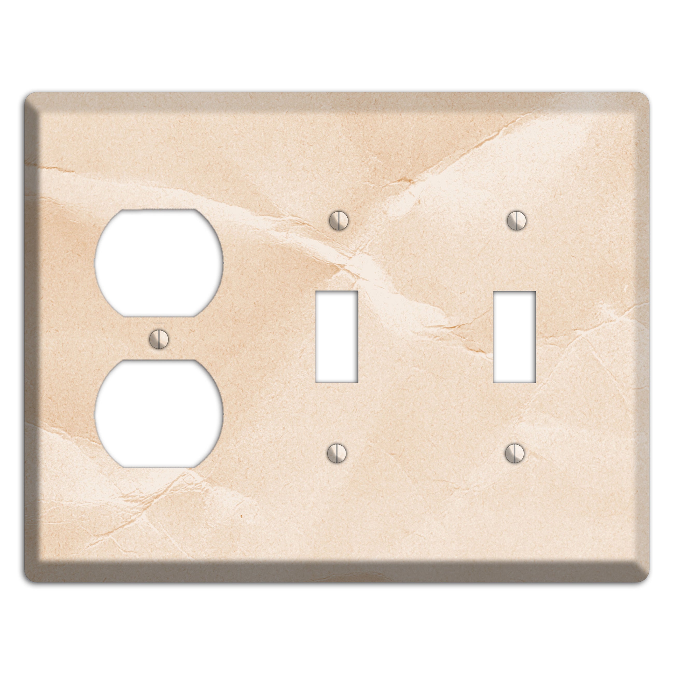 Almond Neutral Texture Duplex / 2 Toggle Wallplate