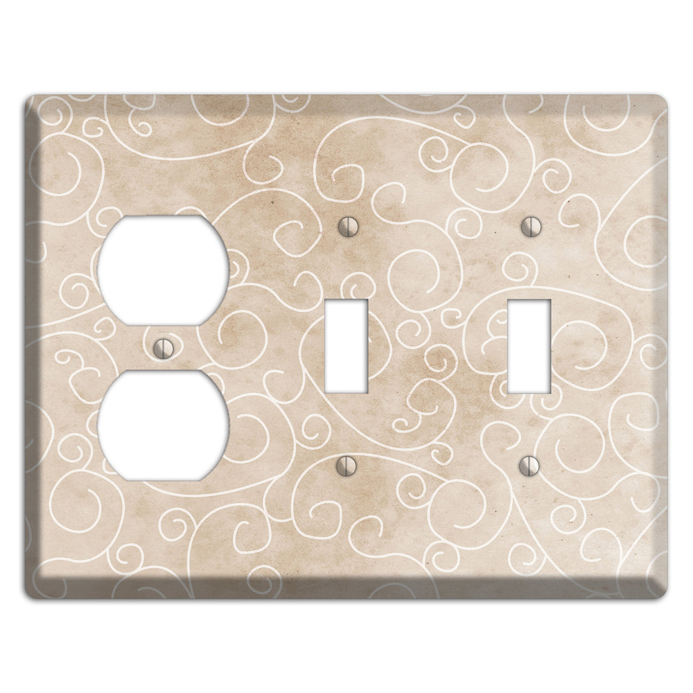 Wafer Neutral Texture Duplex / 2 Toggle Wallplate