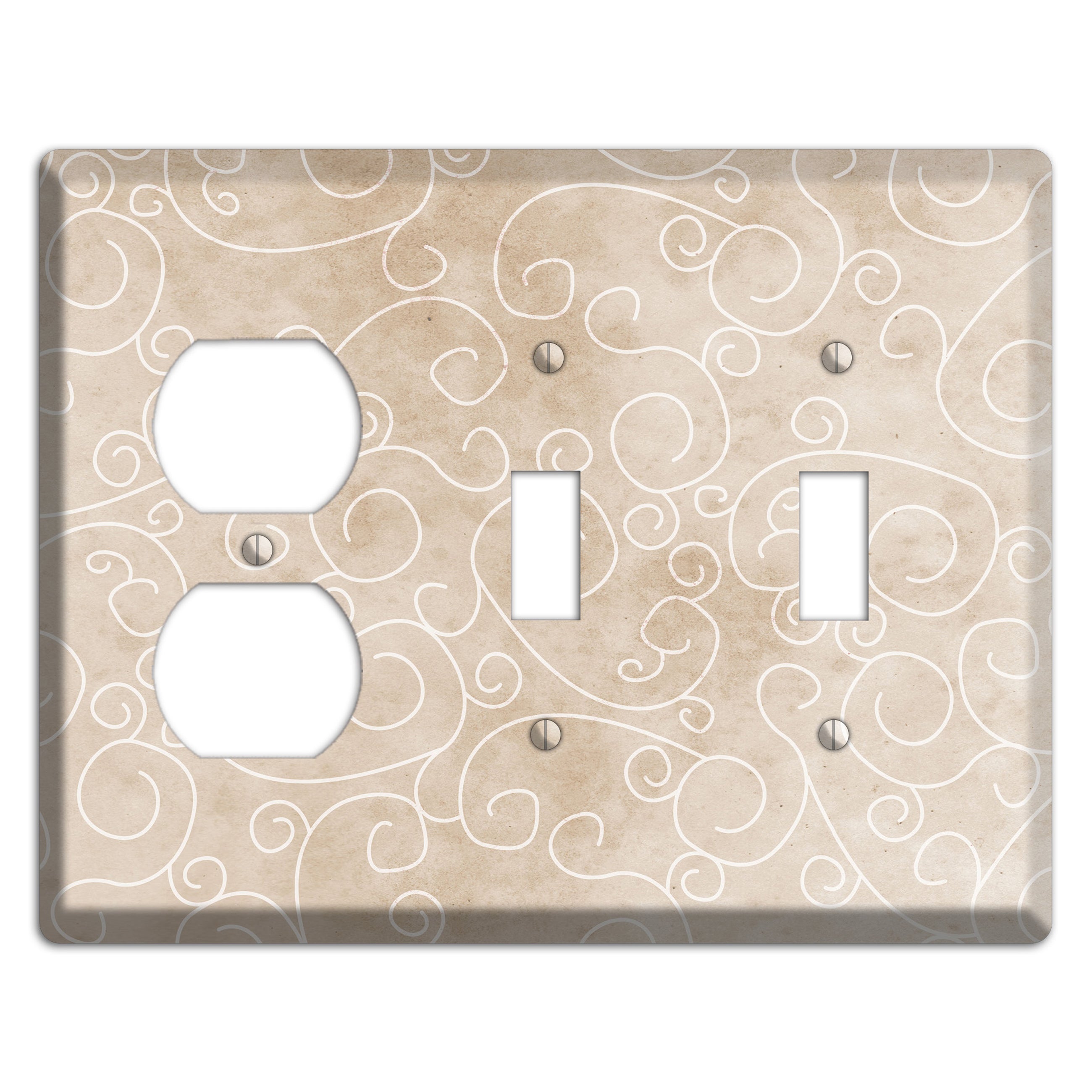 Wafer Neutral Texture Duplex / 2 Toggle Wallplate