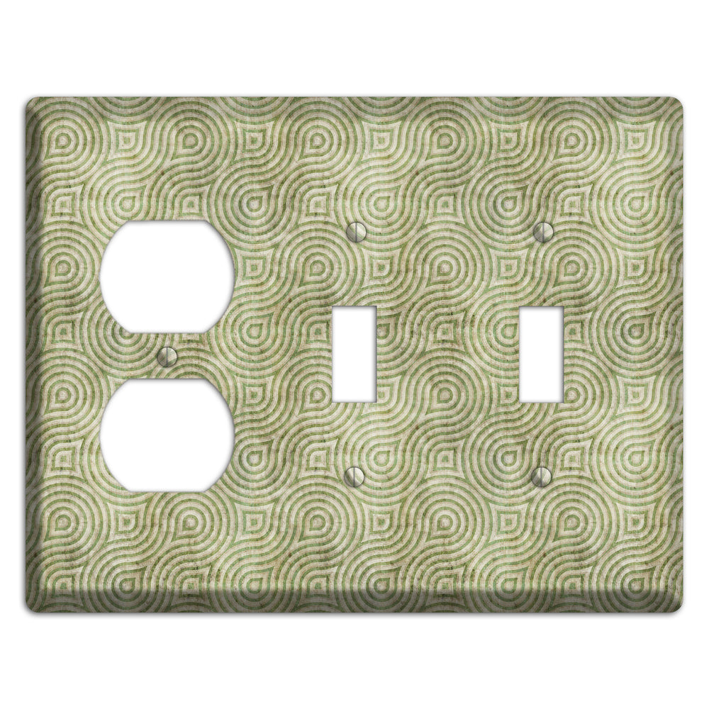 Light Green Swirl Duplex / 2 Toggle Wallplate