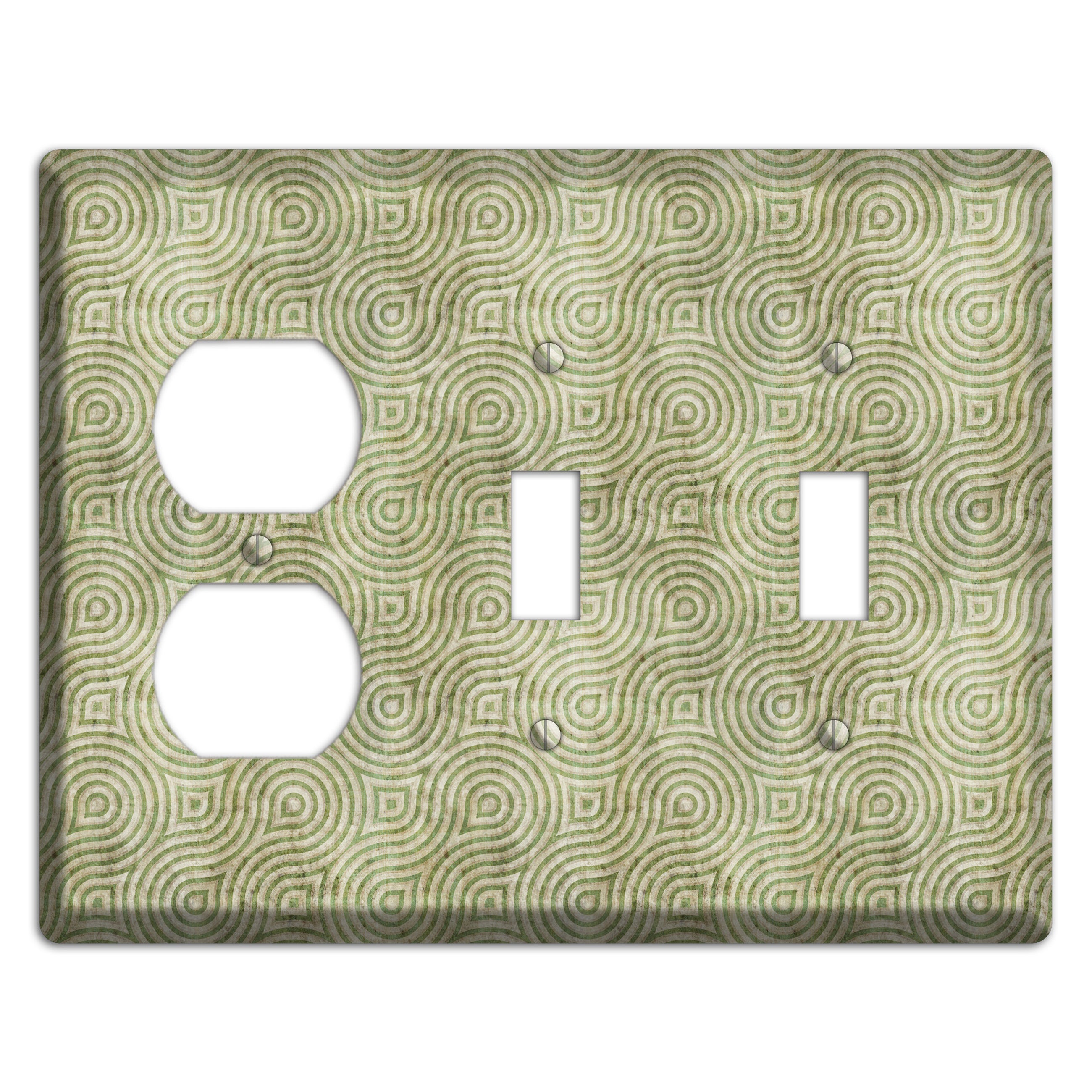 Light Green Swirl Duplex / 2 Toggle Wallplate