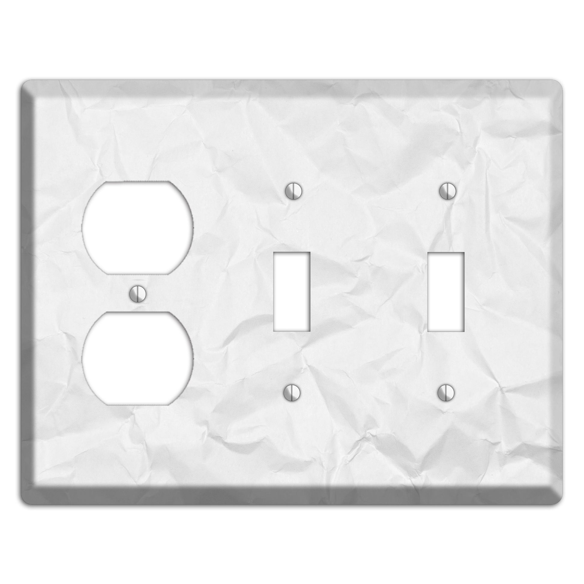 Gallery Crinkled Paper Duplex / 2 Toggle Wallplate