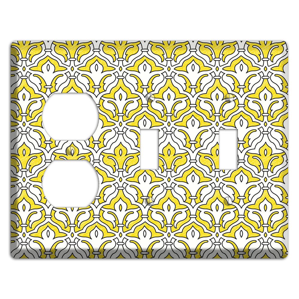 Yellow Scallop Tapestry Duplex / 2 Toggle Wallplate