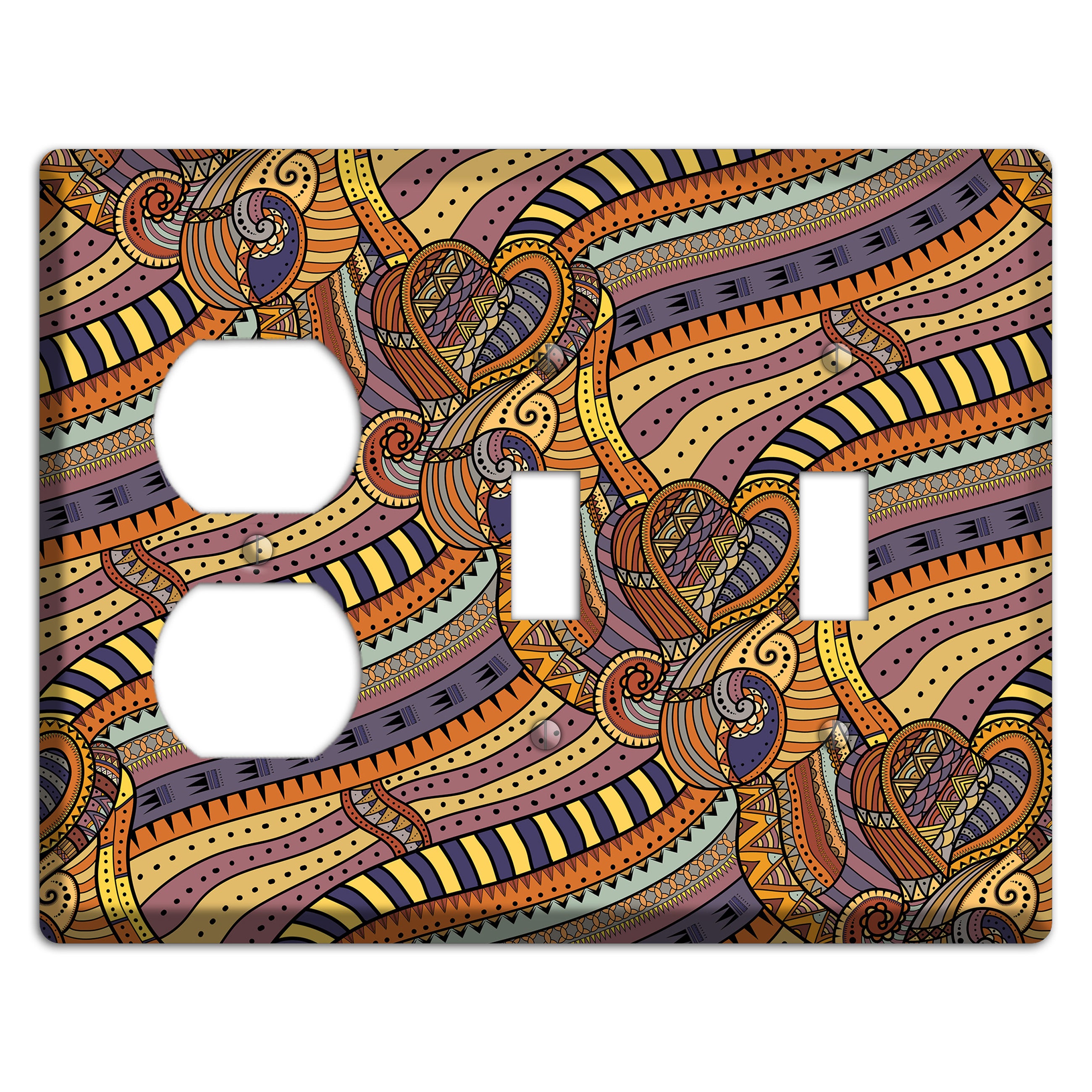 Retro Flourish 7 Duplex / 2 Toggle Wallplate