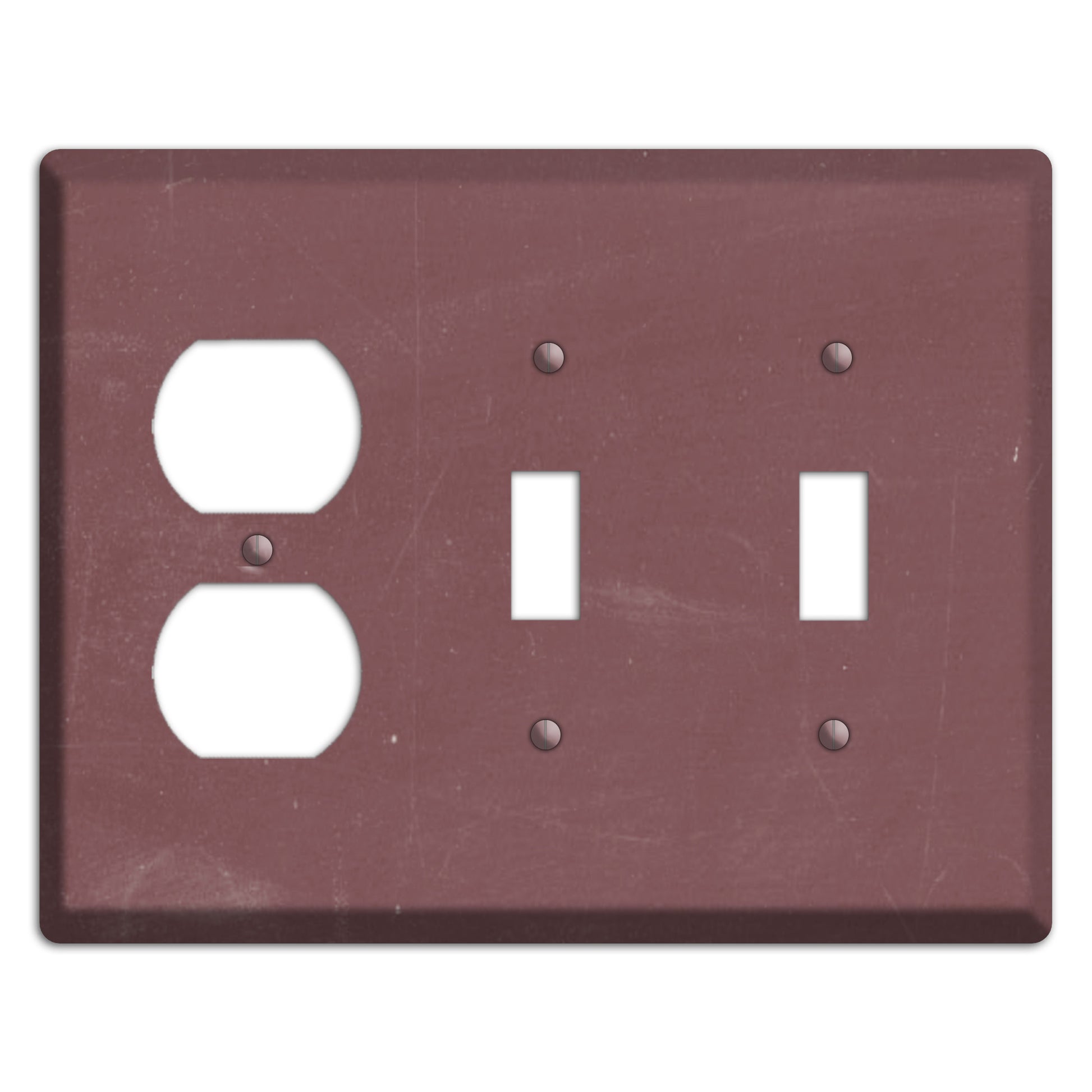 Chalk Dark Maroon Duplex / 2 Toggle Wallplate