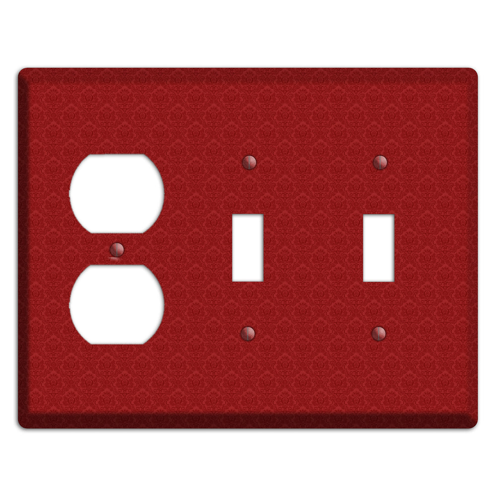 Red Cartouche Duplex / 2 Toggle Wallplate