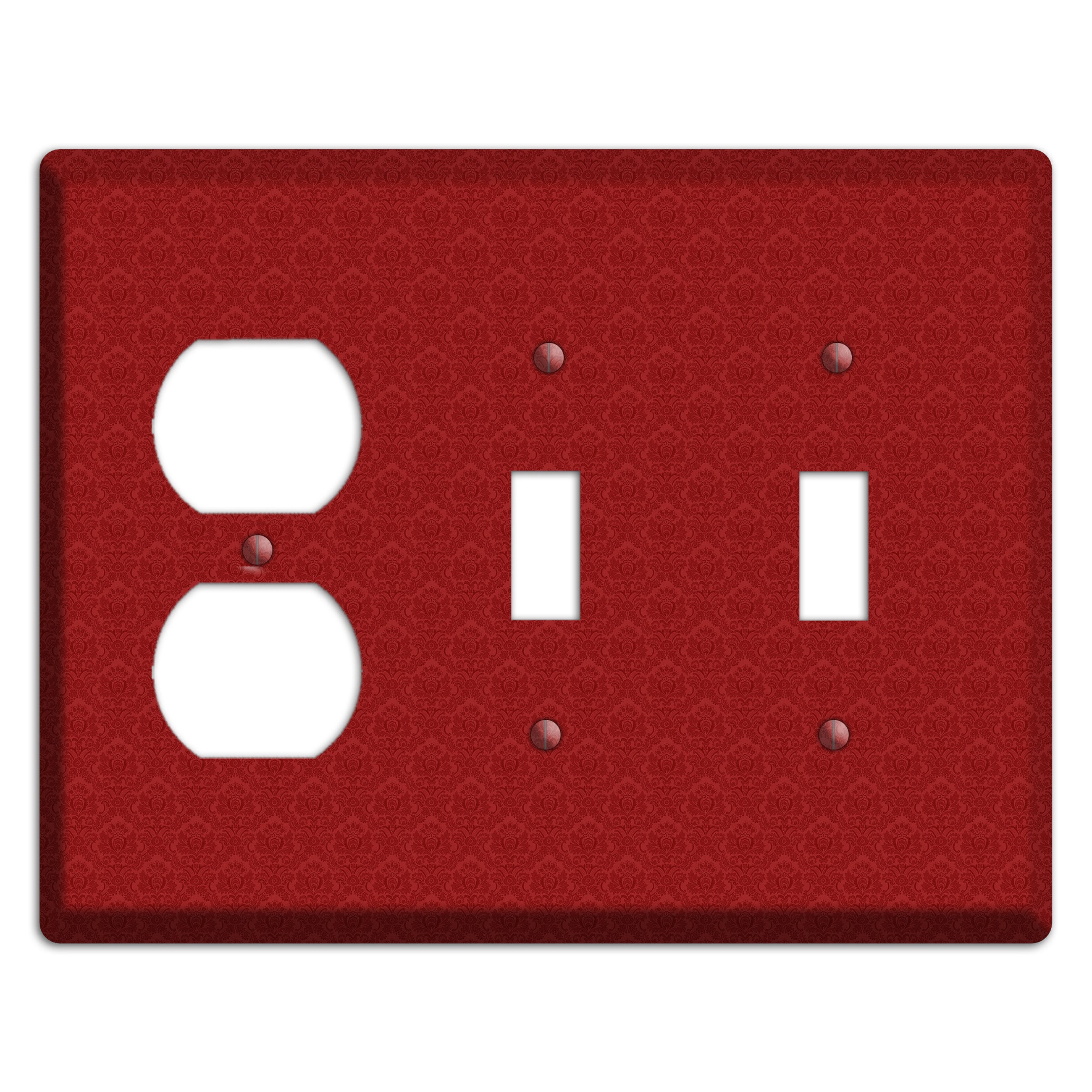 Red Cartouche Duplex / 2 Toggle Wallplate