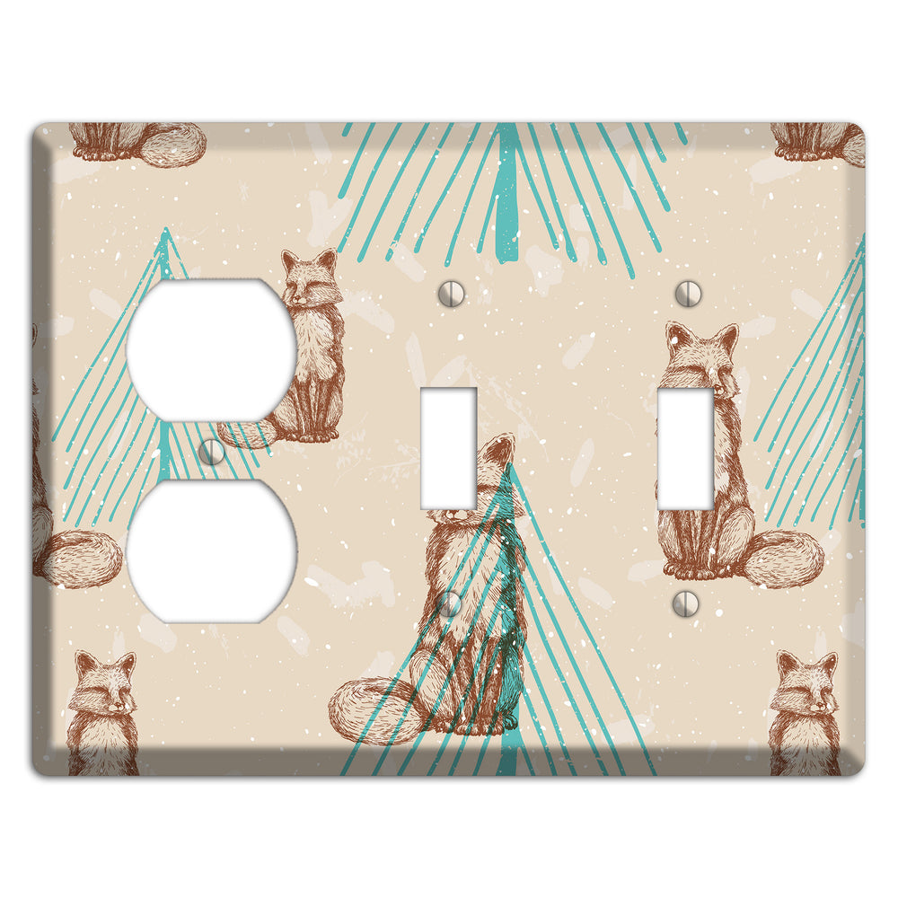 Wildlife Fox Duplex / 2 Toggle Wallplate