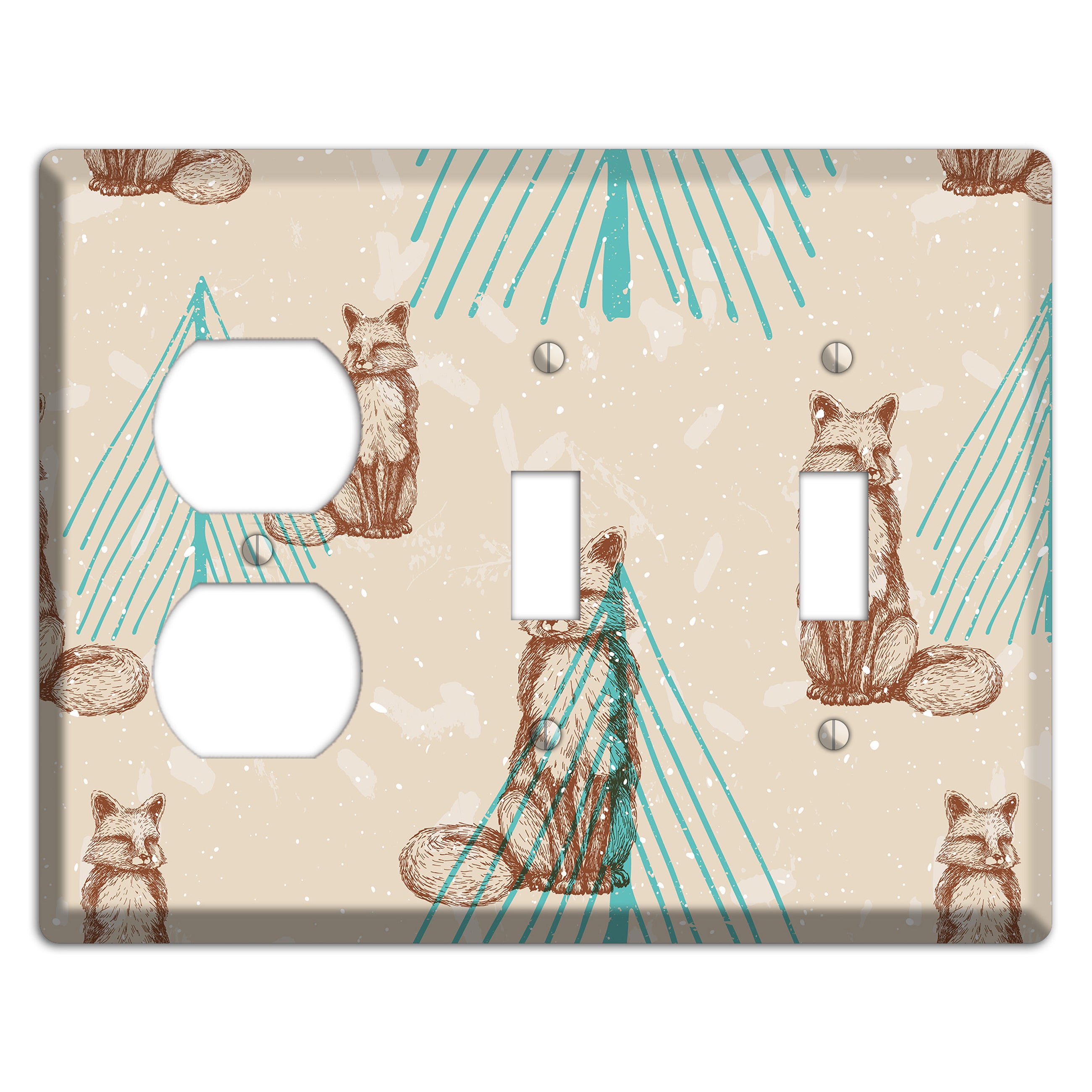 Wildlife Fox Duplex / 2 Toggle Wallplate
