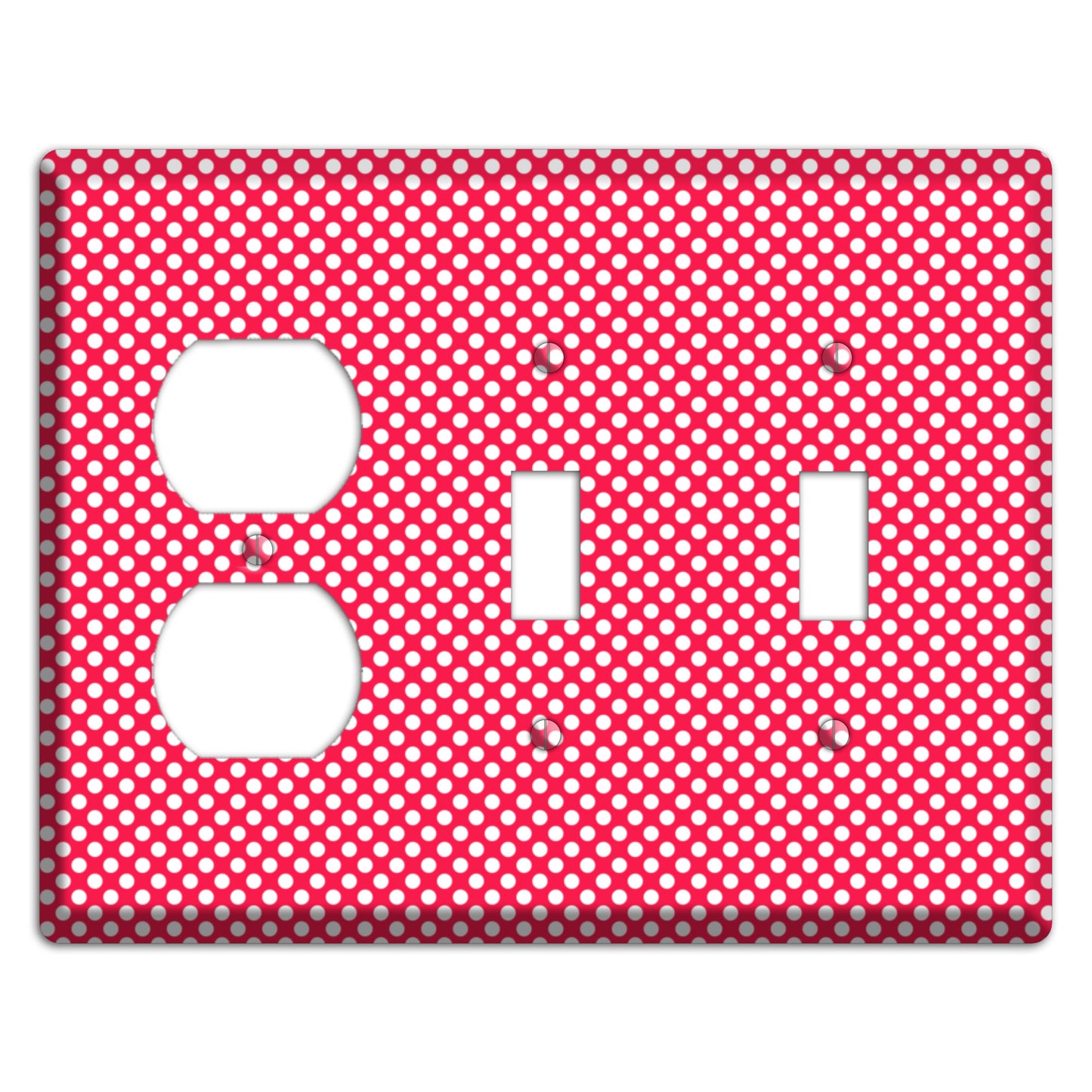 Fuschia with Pink Tiny Polka Dots Duplex / 2 Toggle Wallplate