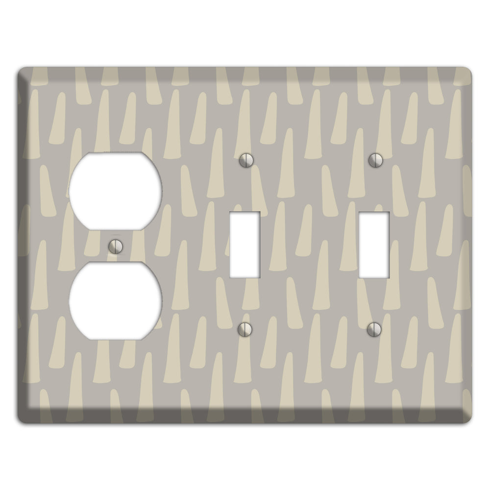 Simple Scandanavian Style HH Duplex / 2 Toggle Wallplate