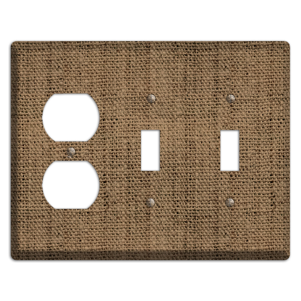 Shadow Burlap Duplex / 2 Toggle Wallplate